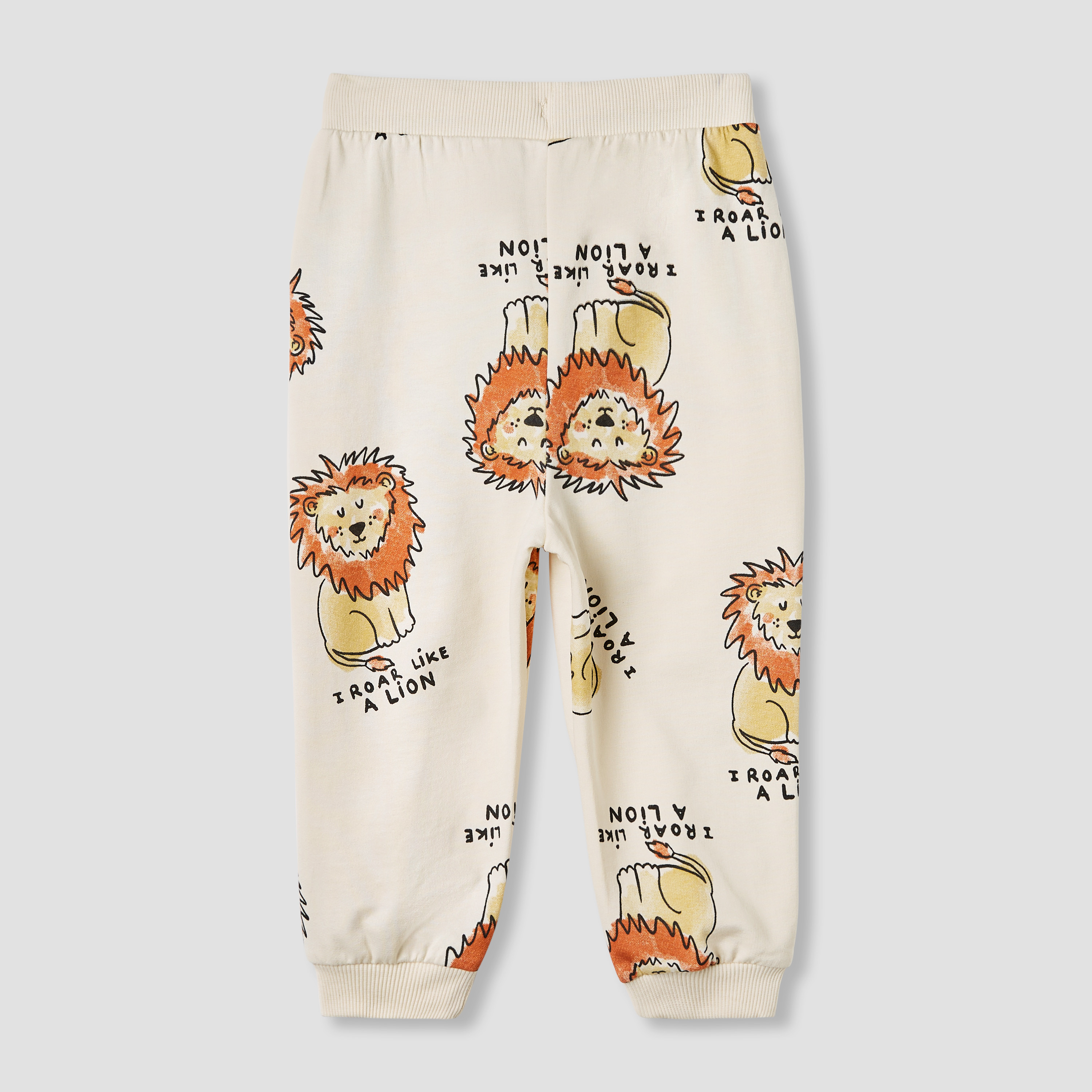 Juniors Lion Print Joggers with Pockets-baby-boys-clothing-bottoms-joggersandtrackpants-image-2