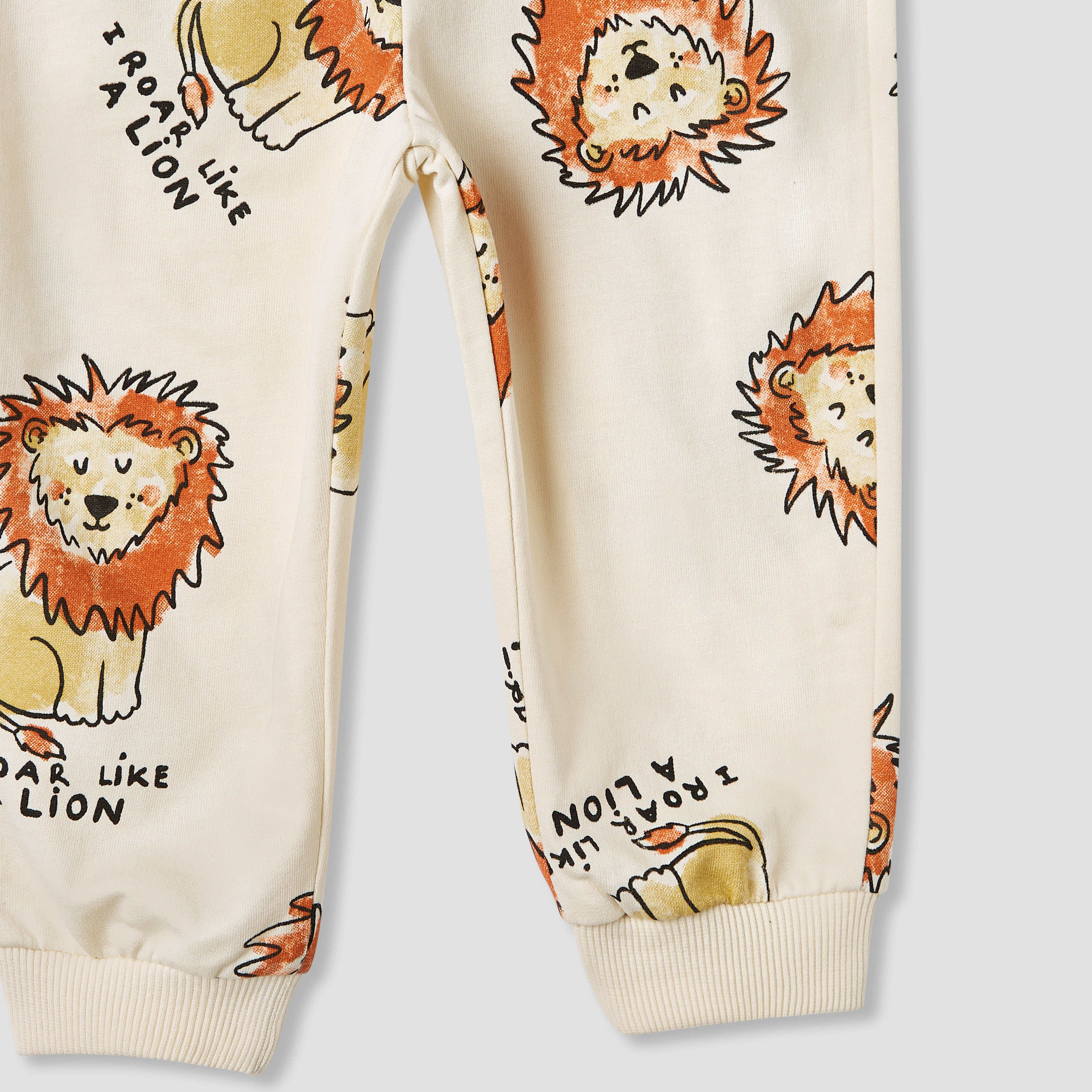 Juniors Lion Print Joggers with Pockets-baby-boys-clothing-bottoms-joggersandtrackpants-image-4