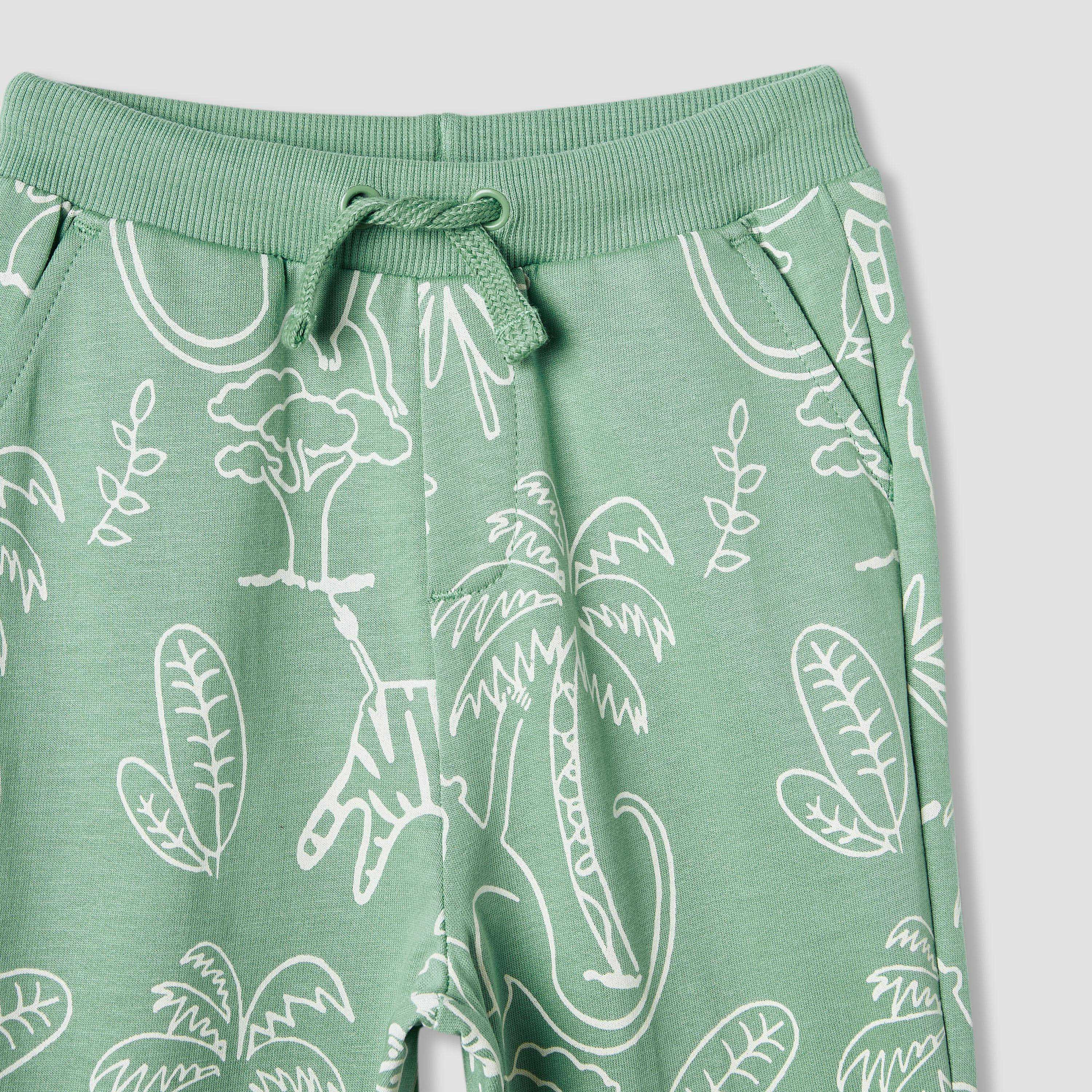 Juniors Jungle Print Joggers with Pockets-baby-boys-clothing-bottoms-joggersandtrackpants-image-3