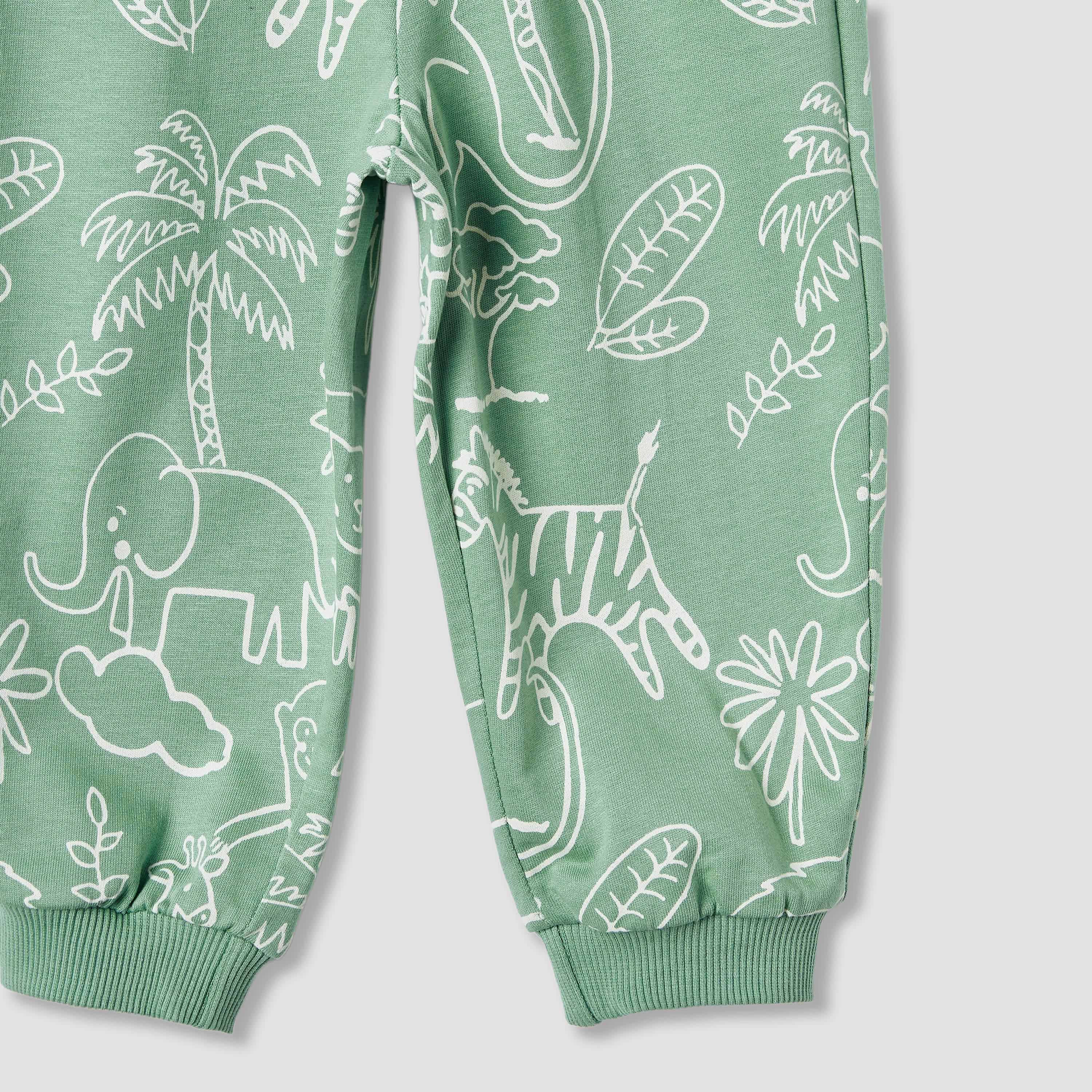 Juniors Jungle Print Joggers with Pockets-baby-boys-clothing-bottoms-joggersandtrackpants-image-4