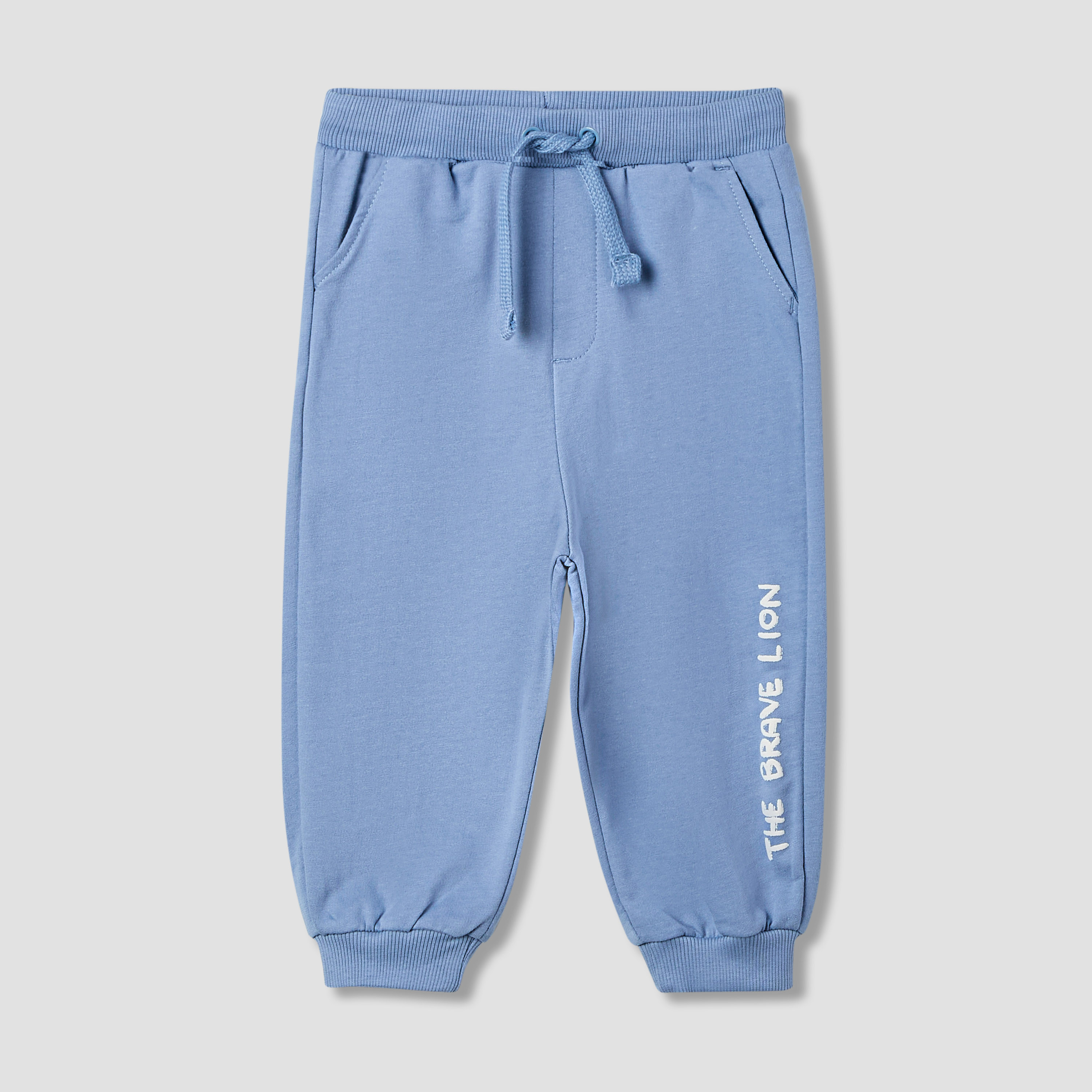 Juniors Typographic Print Joggers with Drawstring Closure-baby-boys-clothing-bottoms-joggersandtrackpants-image-1