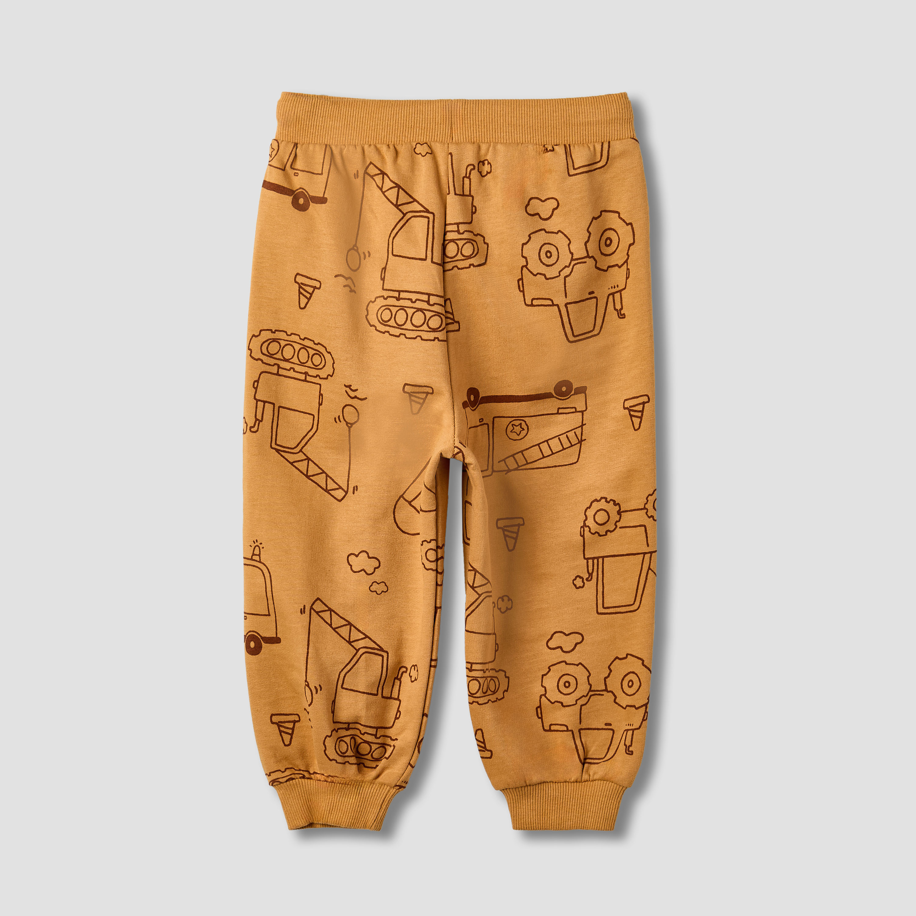 Juniors Construction Vehicle Print Joggers with Drawstring Closure-baby-boys-clothing-bottoms-joggersandtrackpants-image-2