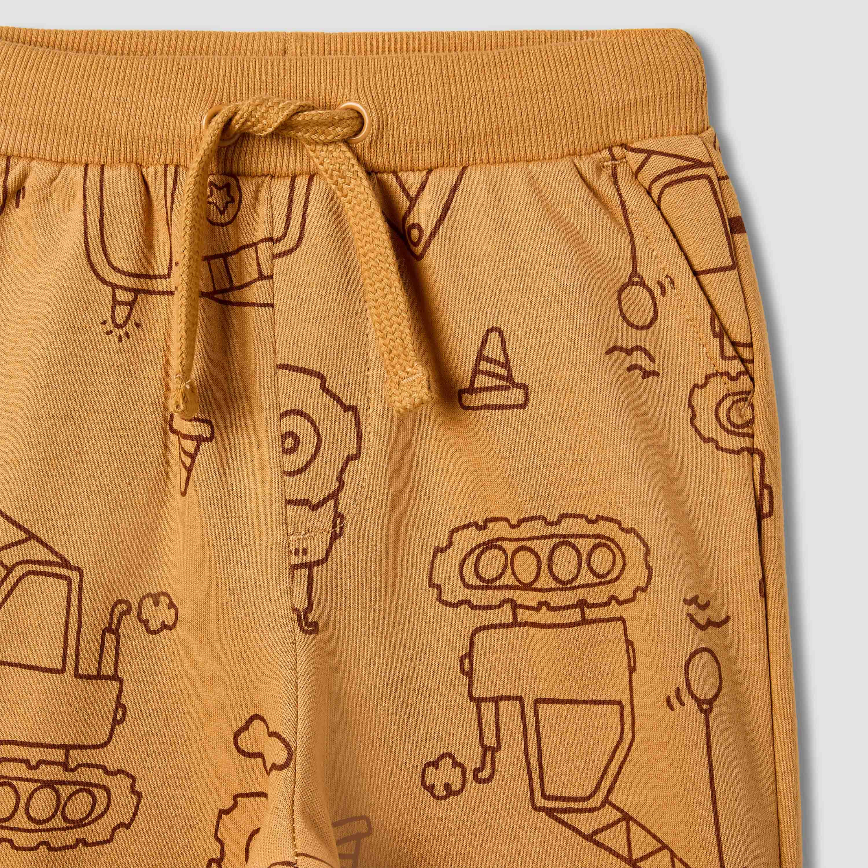 Juniors Construction Vehicle Print Joggers with Drawstring Closure-baby-boys-clothing-bottoms-joggersandtrackpants-image-3