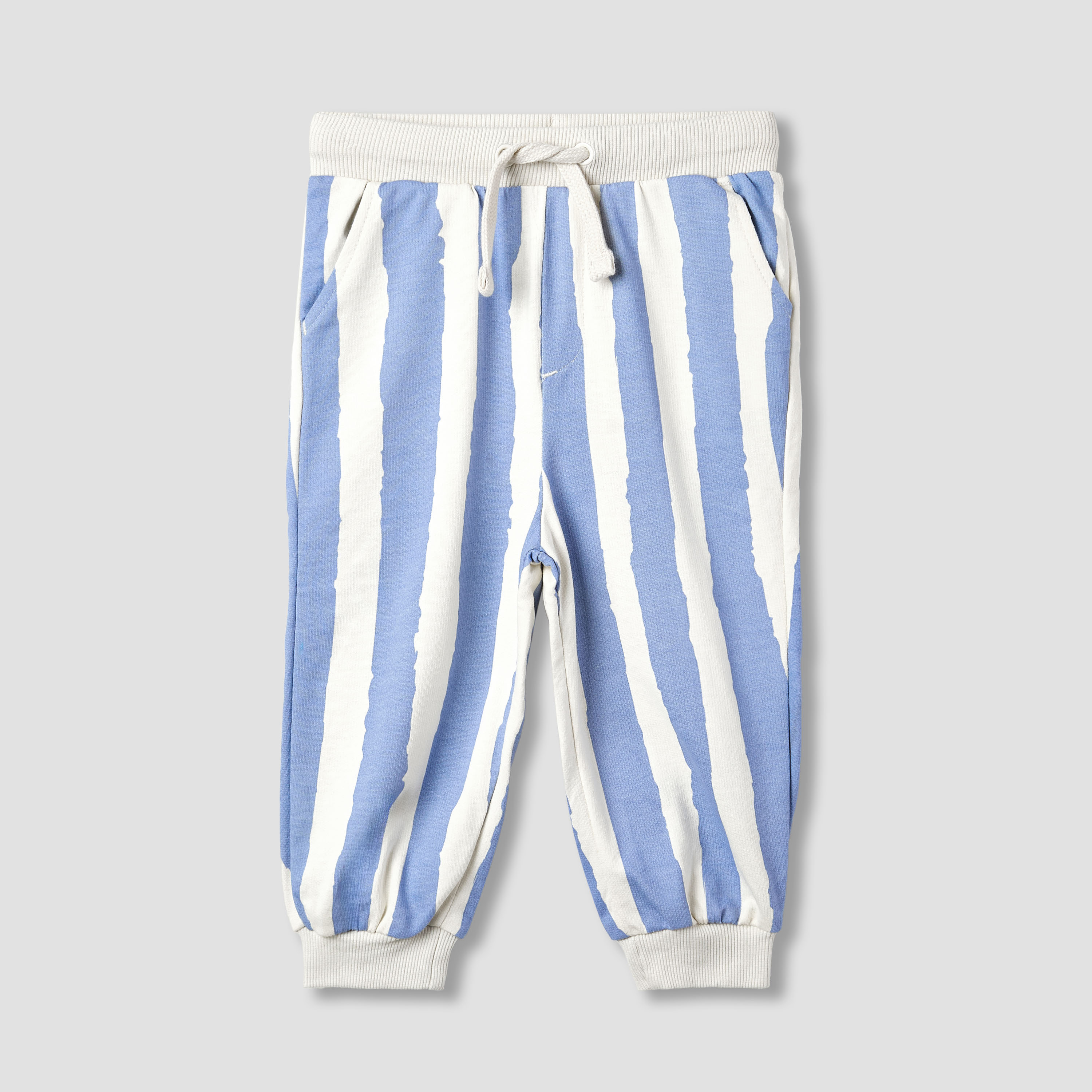 Juniors Striped Joggers with Drawstring Closure-baby-boys-clothing-bottoms-joggersandtrackpants-image-1