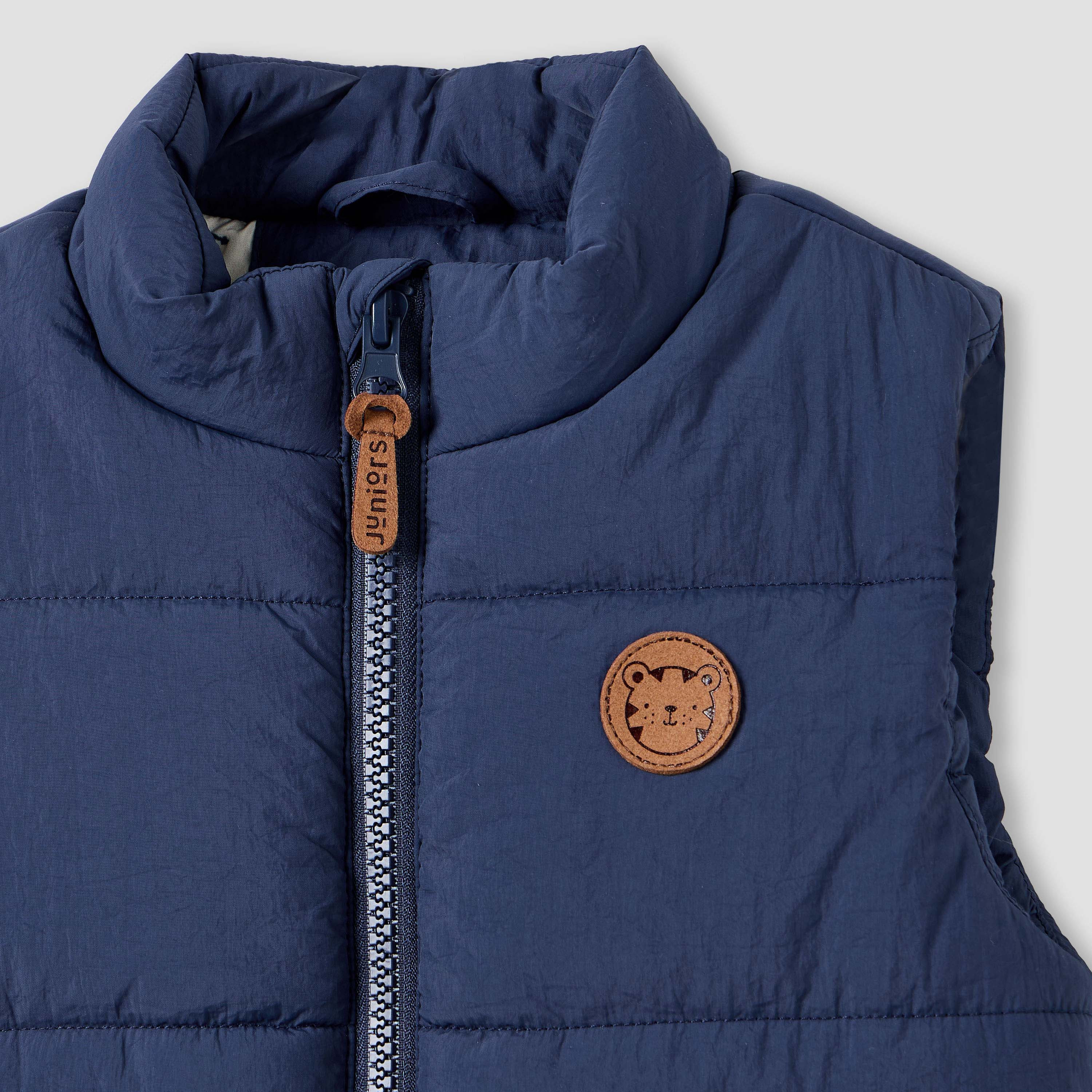 Juniors Tiger Applique Gilet with Zip Closure and Pockets-baby-boys-clothing-jacketsandblazers-image-3