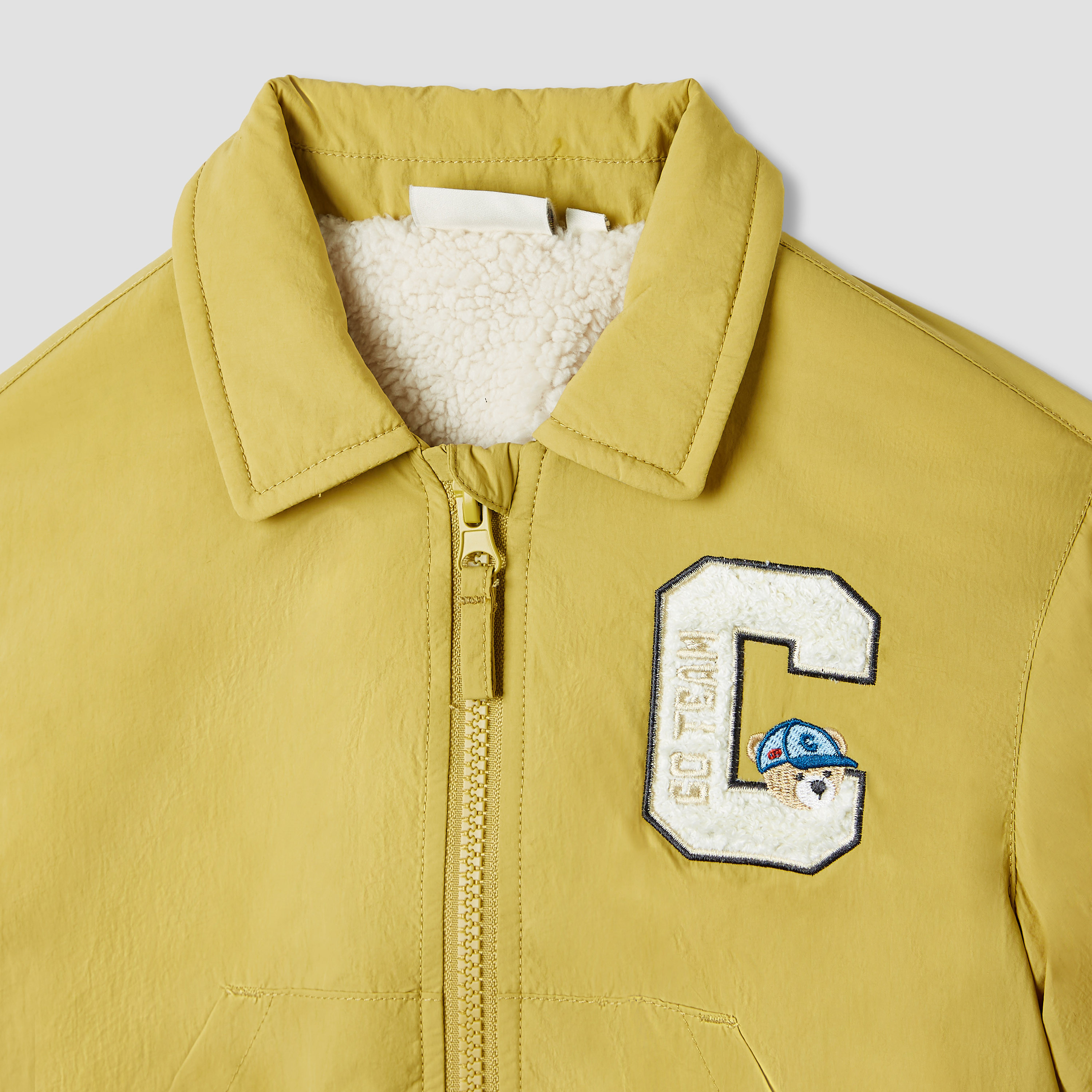 Juniors Letter Applique Zip Through Jacket with Long Sleeves-baby-boys-clothing-jacketsandblazers-image-3
