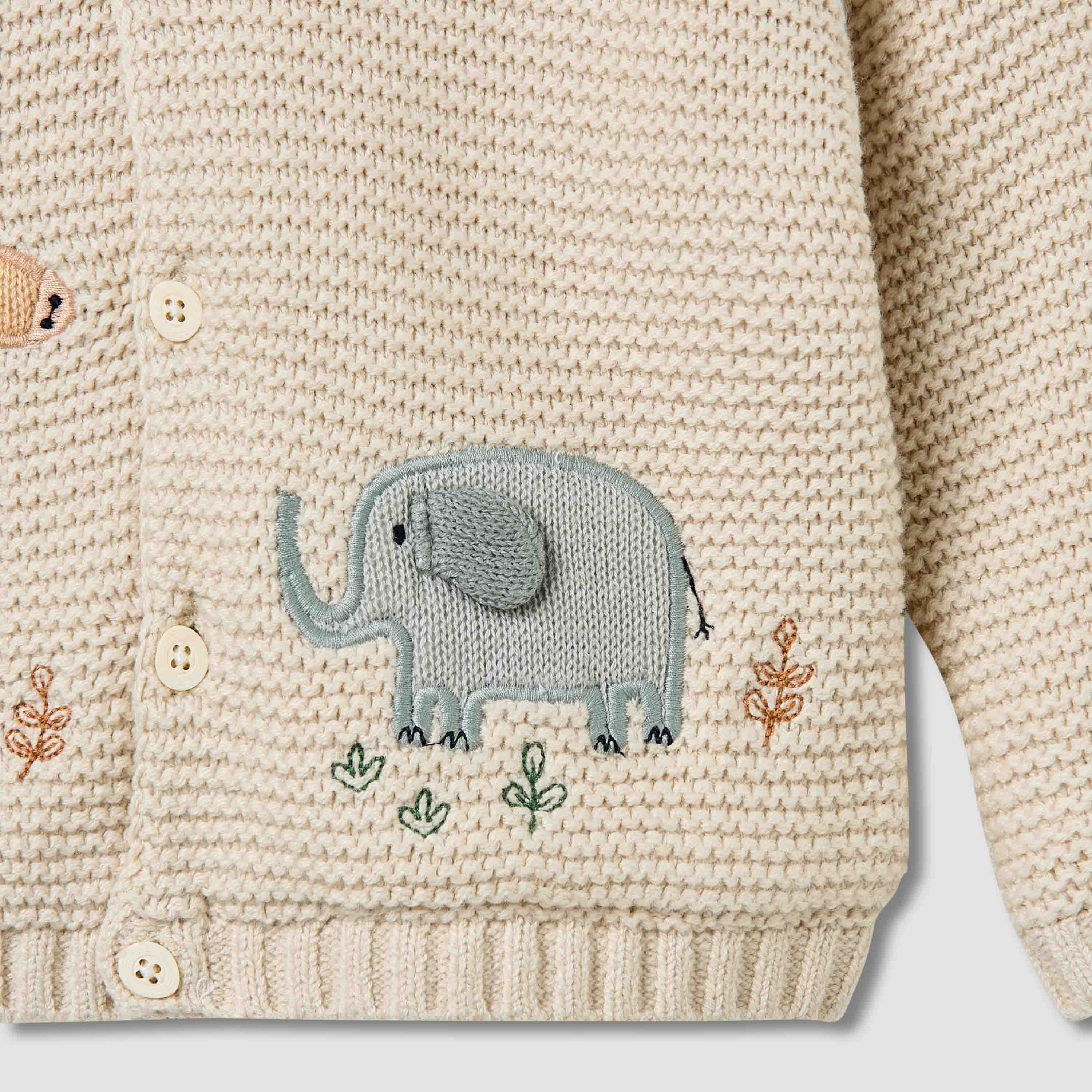 Juniors Animal Embroidered Hooded Cardigan with Long Sleeves-baby-boys-clothing-winterwear-jumpersandcardigans-image-5