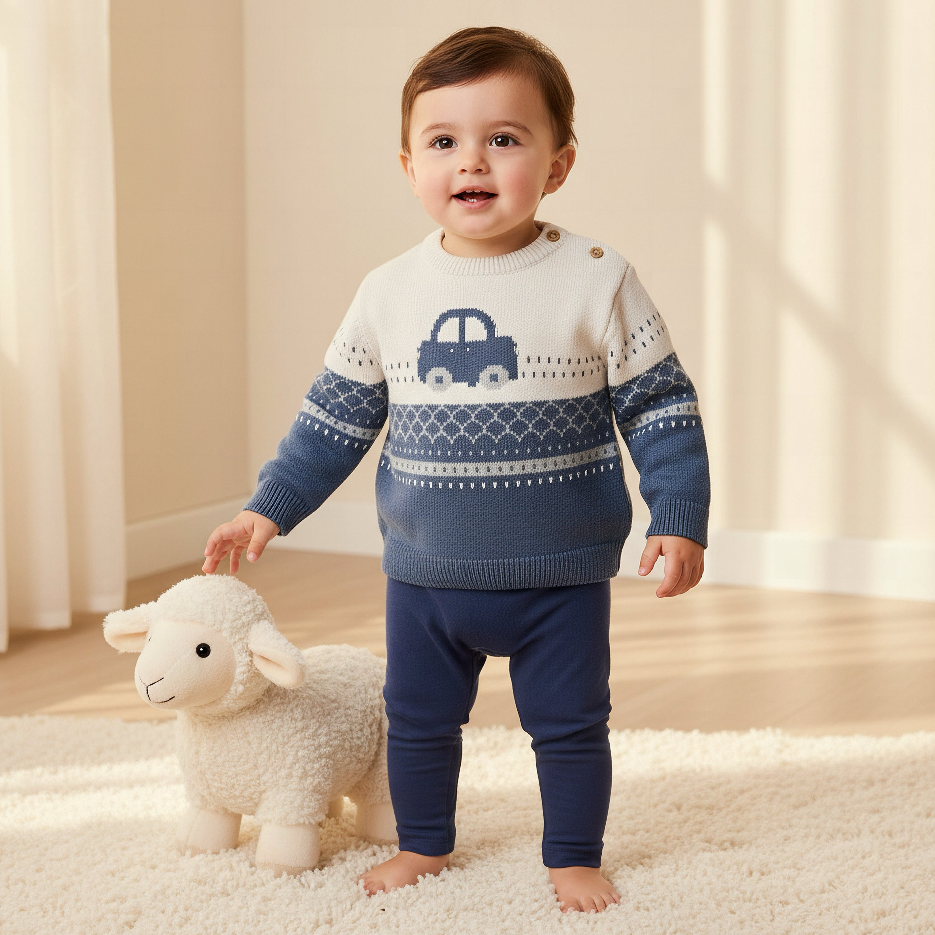 كنزة بطبعات سيارات وأكمام طويلة من جونيورز-baby-boys-clothing-jumpersandcardigans-image-5