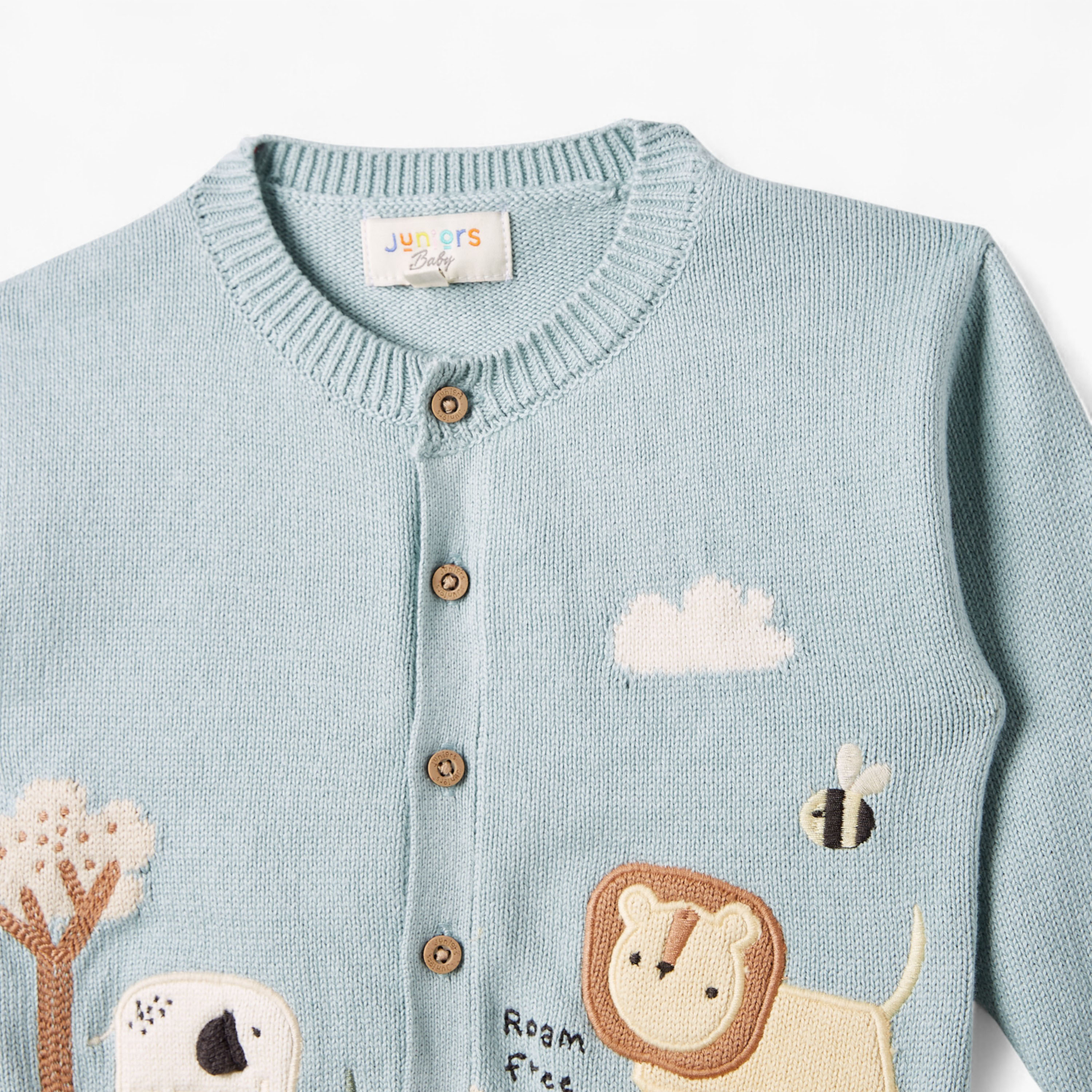 Juniors Embroidered Cardigan with Button Closure-baby-boys-clothing-jumpersandcardigans-image-4