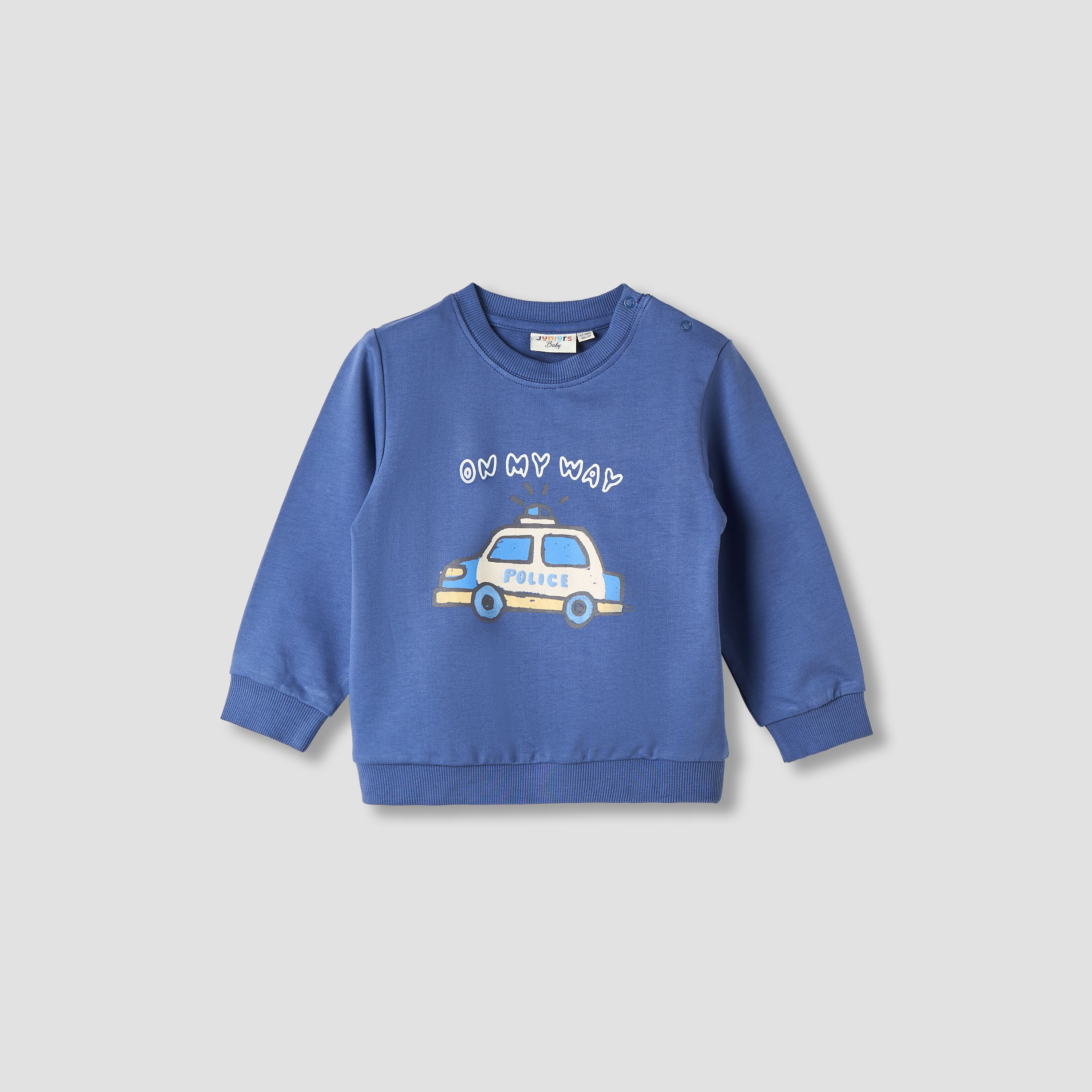 سويت شيرت قطن بياقة ضيقة وأكمام طويلة وطبعات للأولاد من جونيورز-baby-boys-clothing-winterwear-sweatshirts-image-1