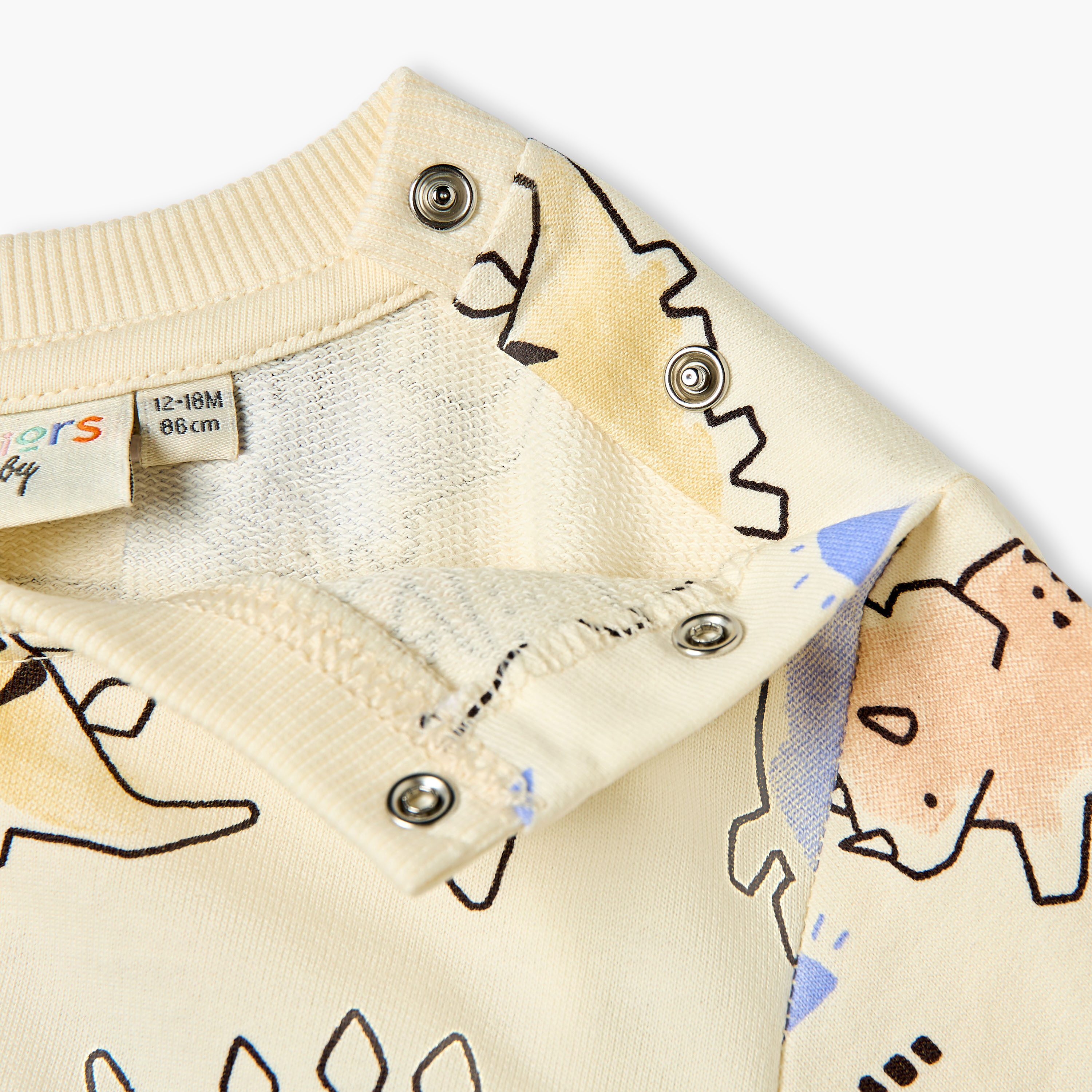 Juniors Dinosaur Print Sweatshirt with Long Sleeves-baby-boys-clothing-sweatshirts-image-3