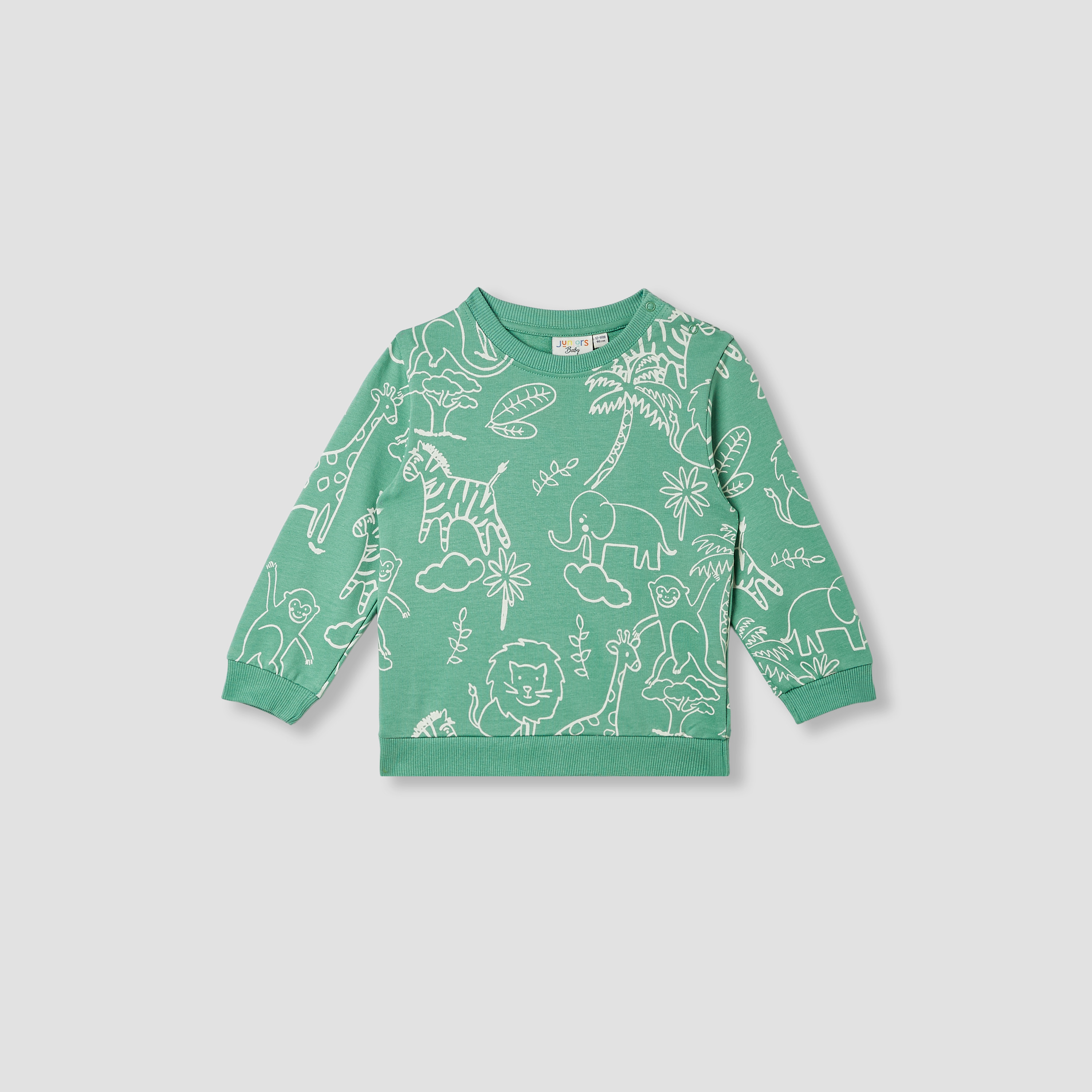 Juniors Jungle Print Sweatshirt with Long Sleeves-baby-boys-clothing-sweatshirts-image-1