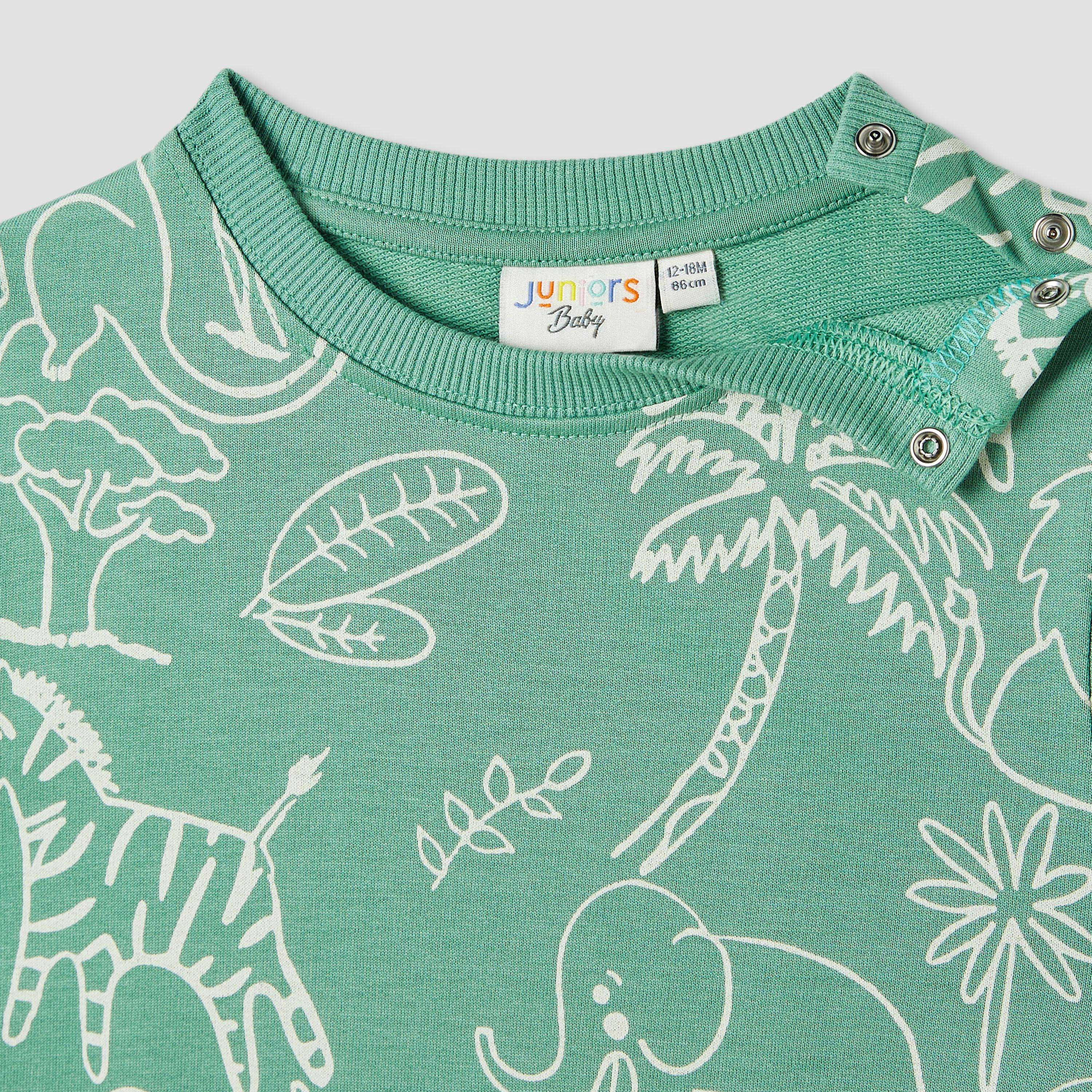 Juniors Jungle Print Sweatshirt with Long Sleeves-baby-boys-clothing-sweatshirts-image-3