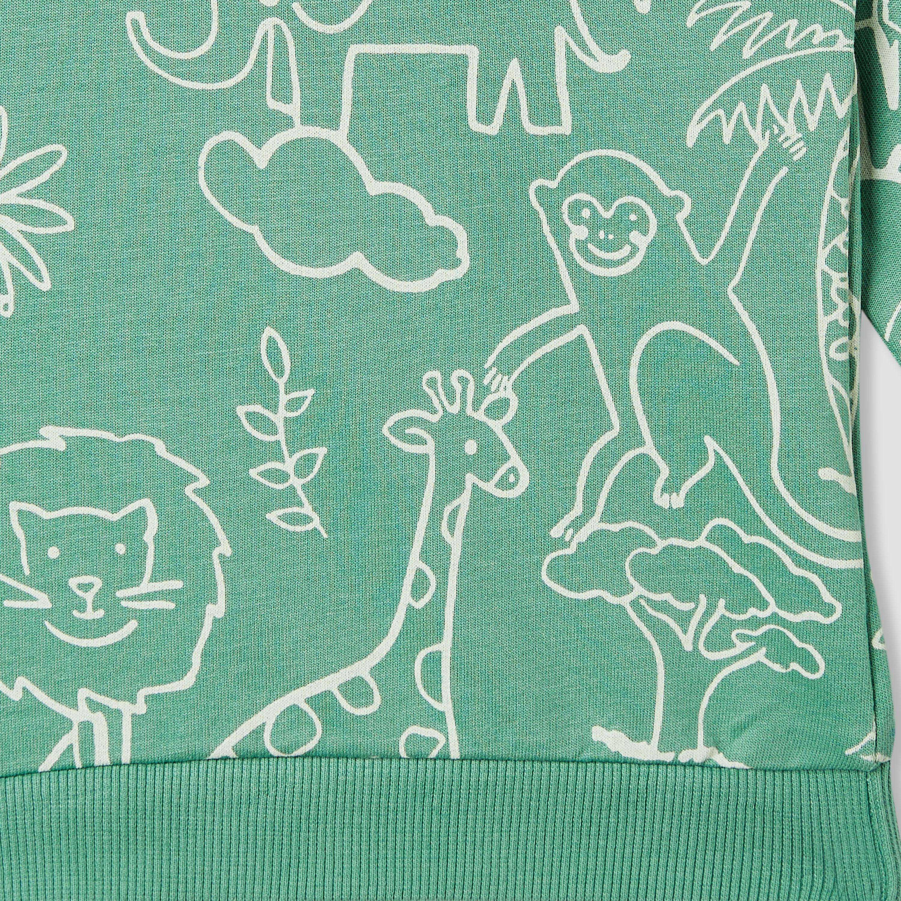 Juniors Jungle Print Sweatshirt with Long Sleeves-baby-boys-clothing-sweatshirts-image-4