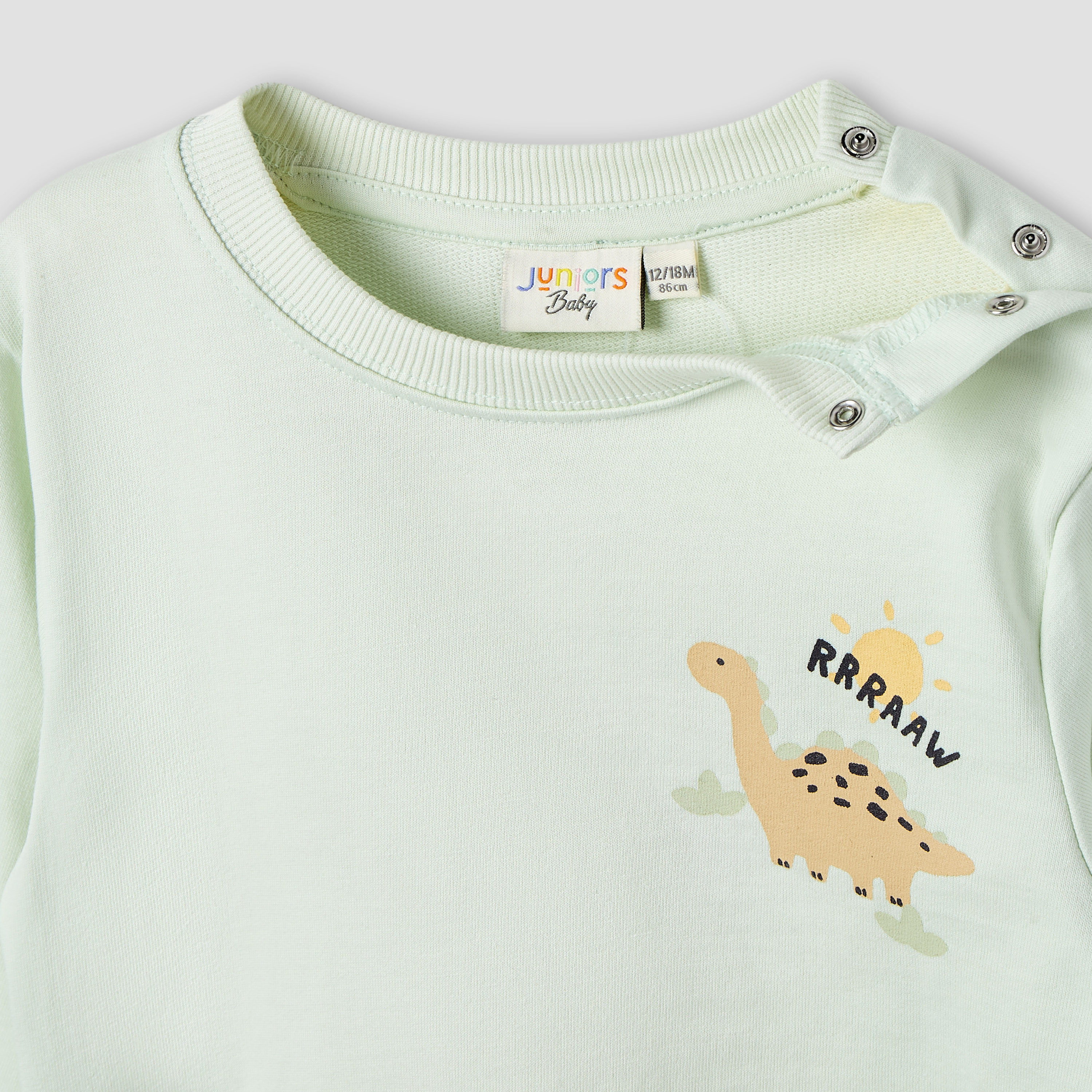 Juniors Dinosaur Print Sweatshirt with Long Sleeves-baby-boys-clothing-sweatshirts-image-3