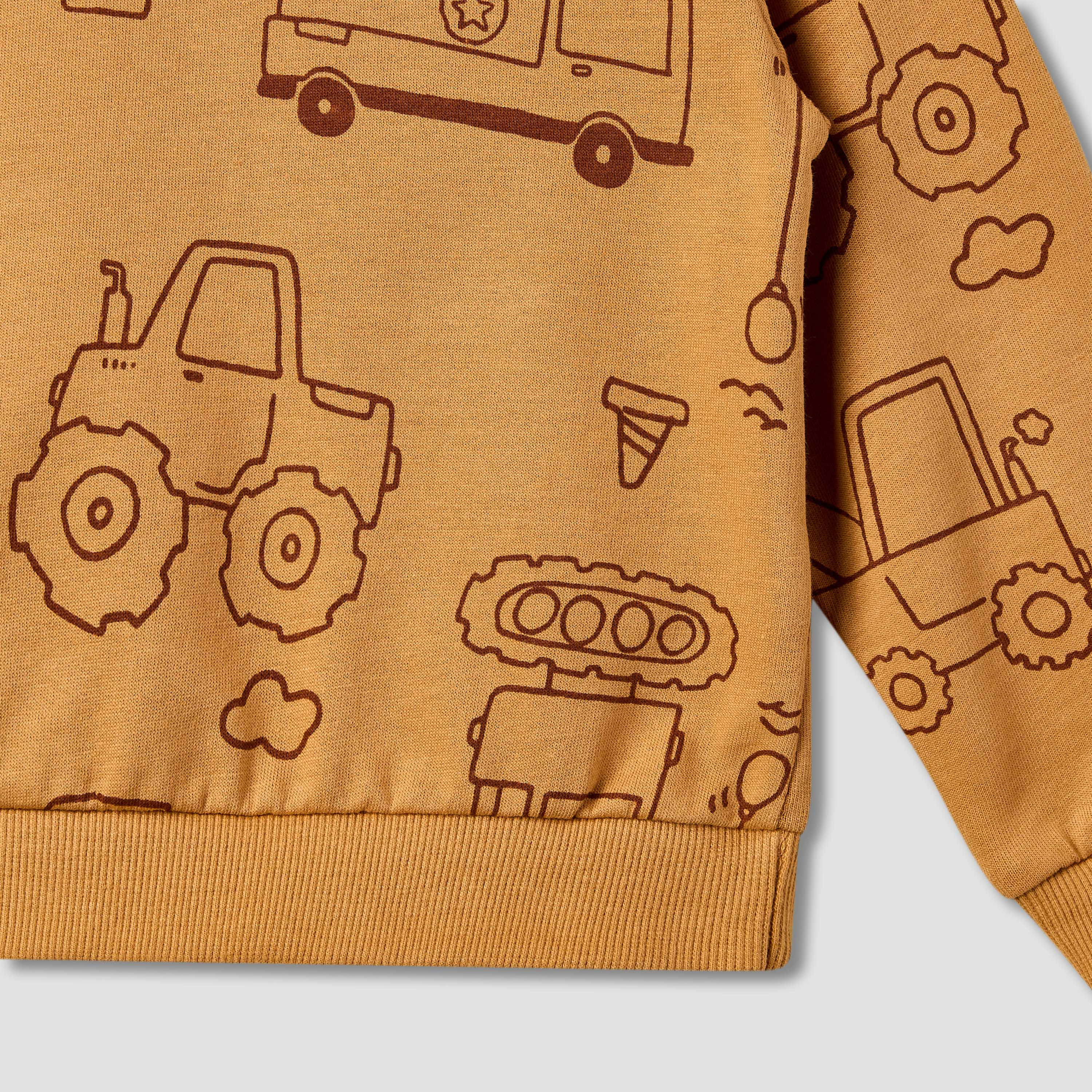 Juniors Vehicle Print Sweatshirt with Long Sleeves-baby-boys-clothing-sweatshirts-image-4