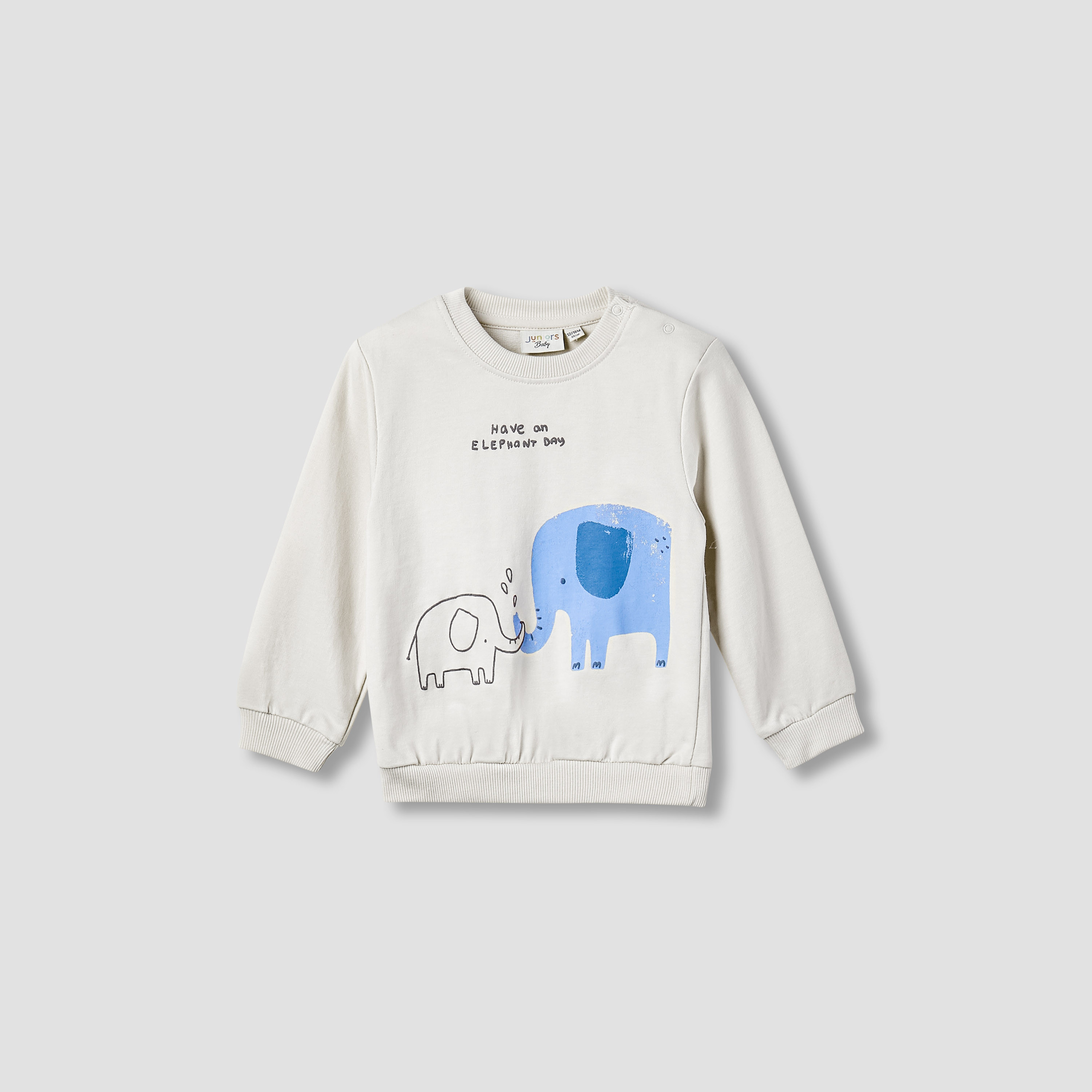سويت شيرت بأكمام طويلة وطبعات فيل من جونيورز-baby-boys-clothing-sweatshirts-image-1