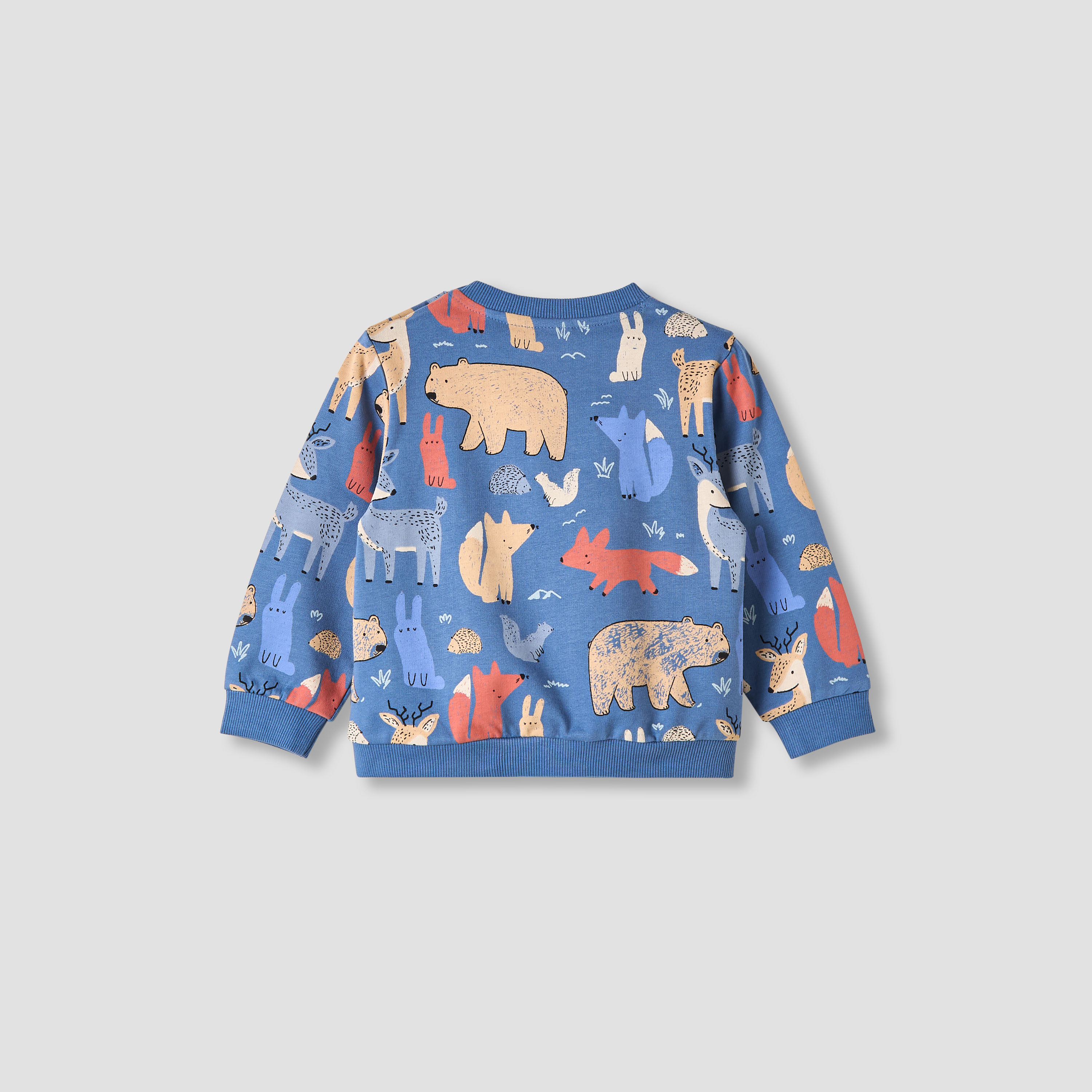 سويت شيرت قطن بياقة ضيقة وأكمام طويلة وطبعات حيوانات للأولاد من جونيورز-baby-boys-clothing-winterwear-sweatshirts-image-2