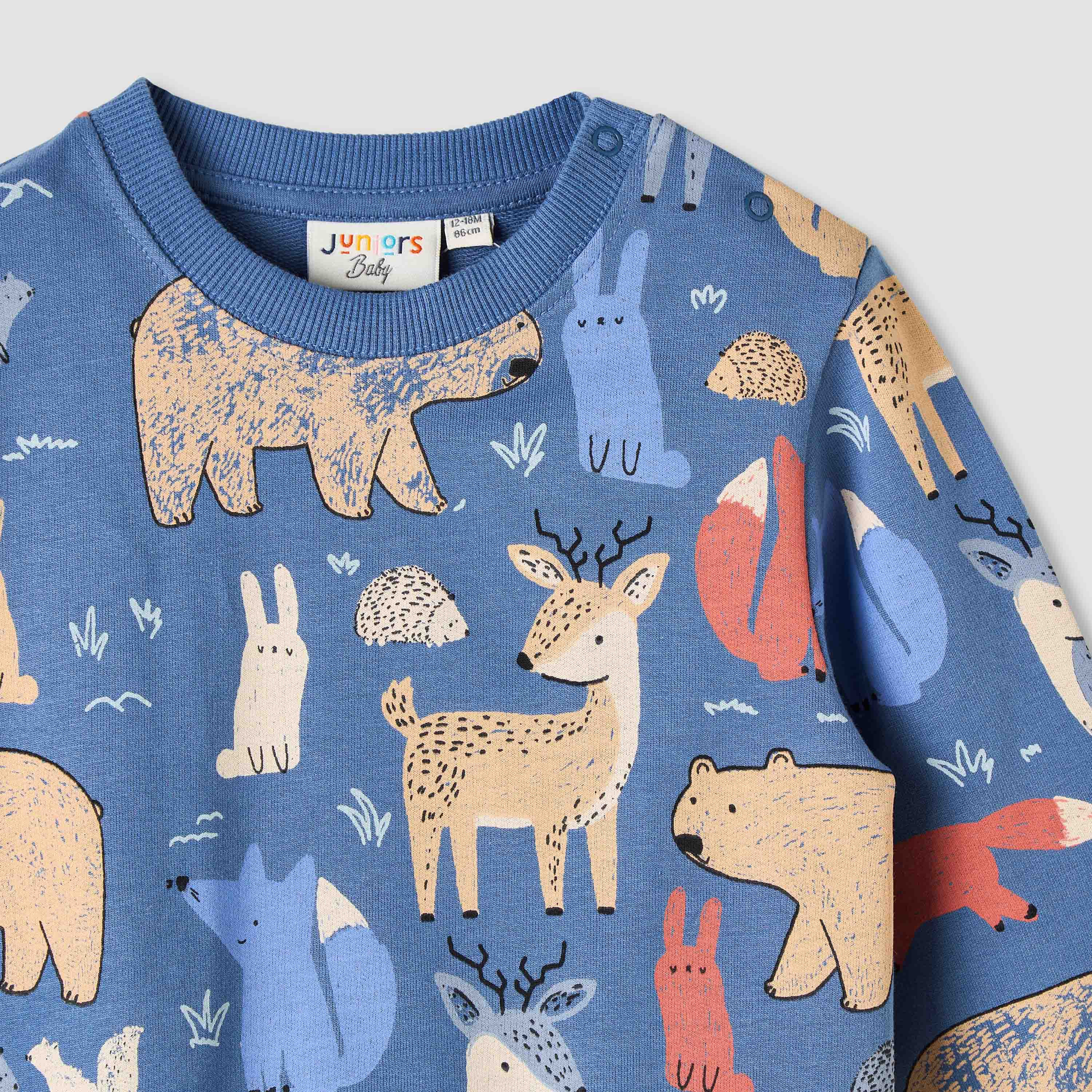 سويت شيرت قطن بياقة ضيقة وأكمام طويلة وطبعات حيوانات للأولاد من جونيورز-baby-boys-clothing-winterwear-sweatshirts-image-3