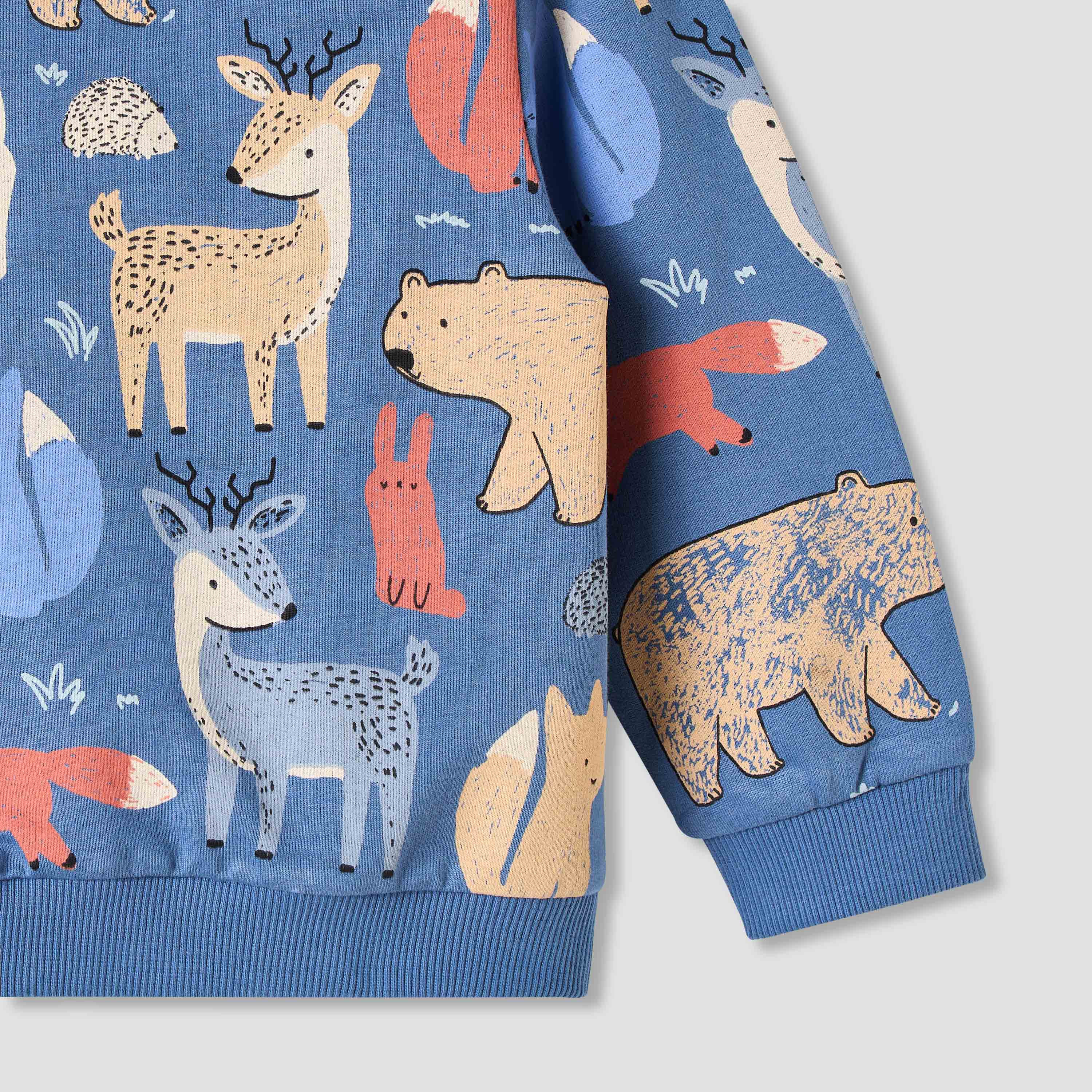 سويت شيرت قطن بياقة ضيقة وأكمام طويلة وطبعات حيوانات للأولاد من جونيورز-baby-boys-clothing-sweatshirts-image-1