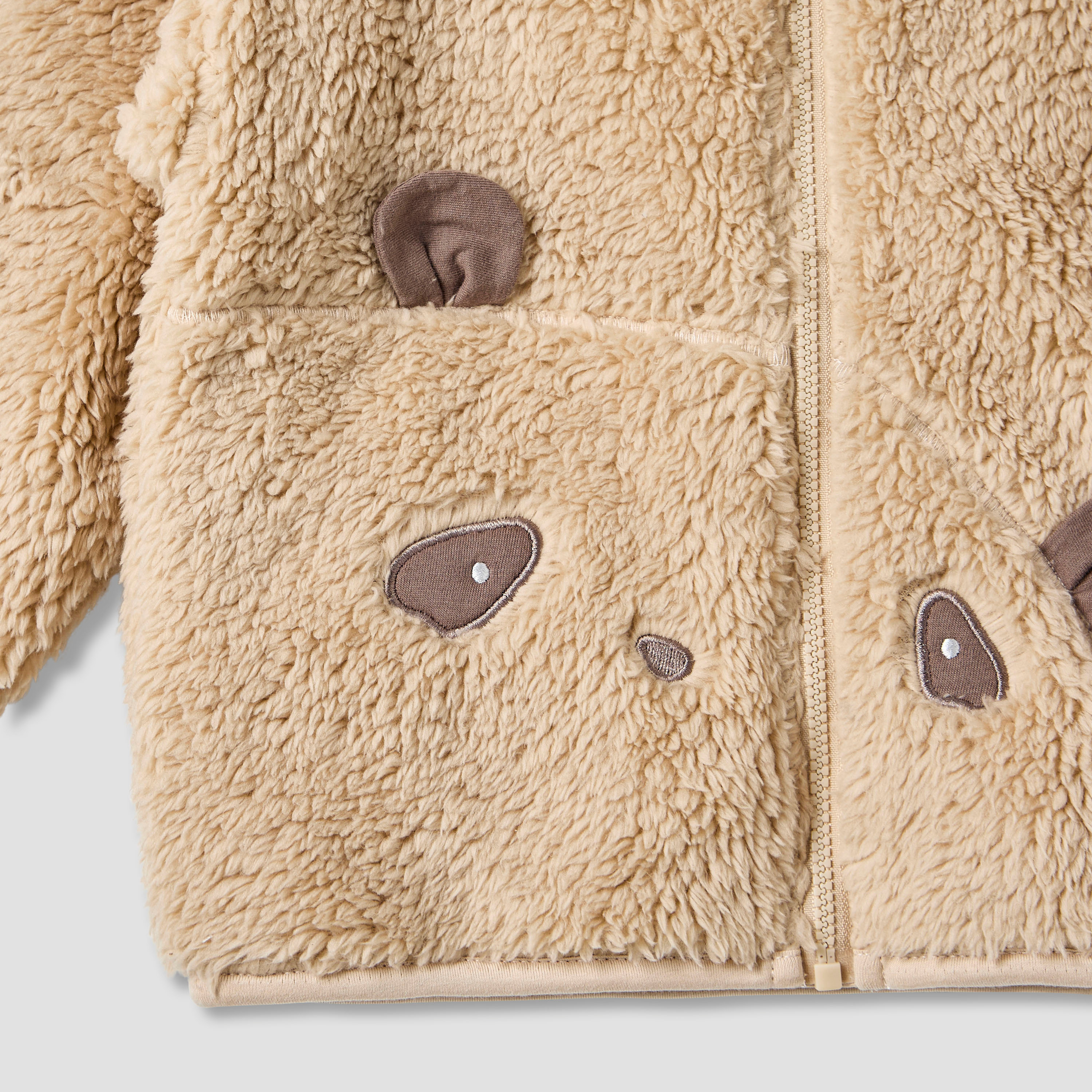 Juniors Faux Fur Zip Through Jacket with Long Sleeves-baby-boys-clothing-jacketsandblazers-image-4