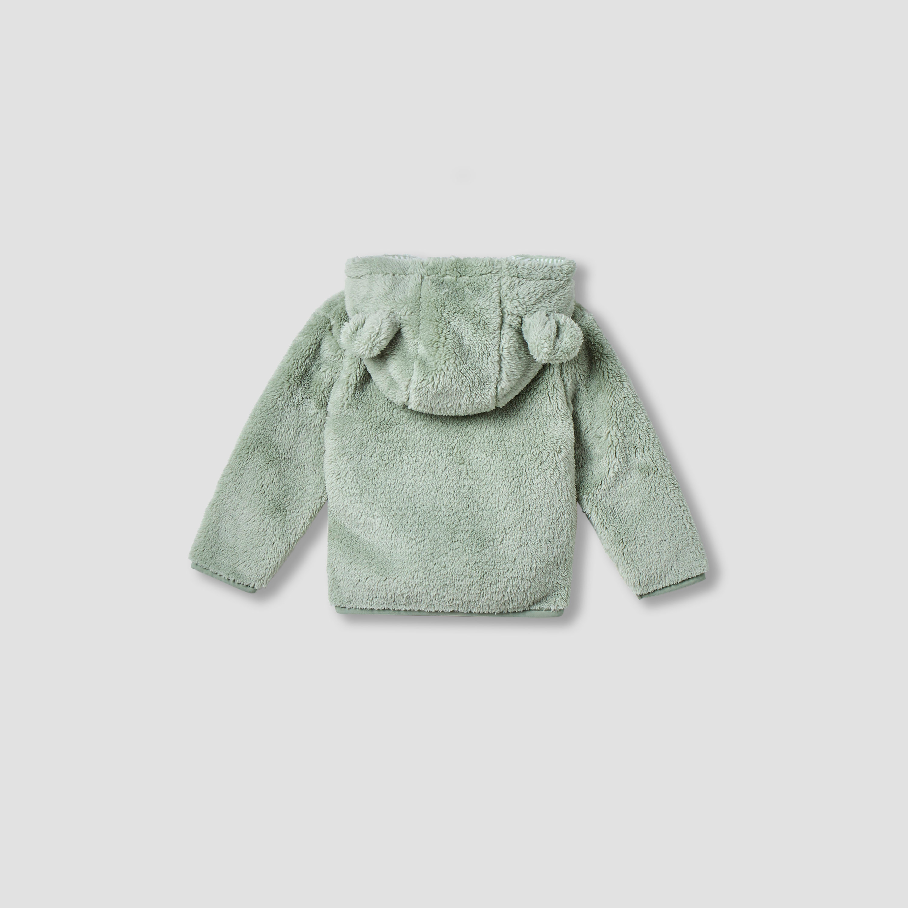 Juniors Bear Applique Zip Through Hoodie with Long Sleeves-baby-boys-clothing-winterwear-jacketsandblazers-image-2