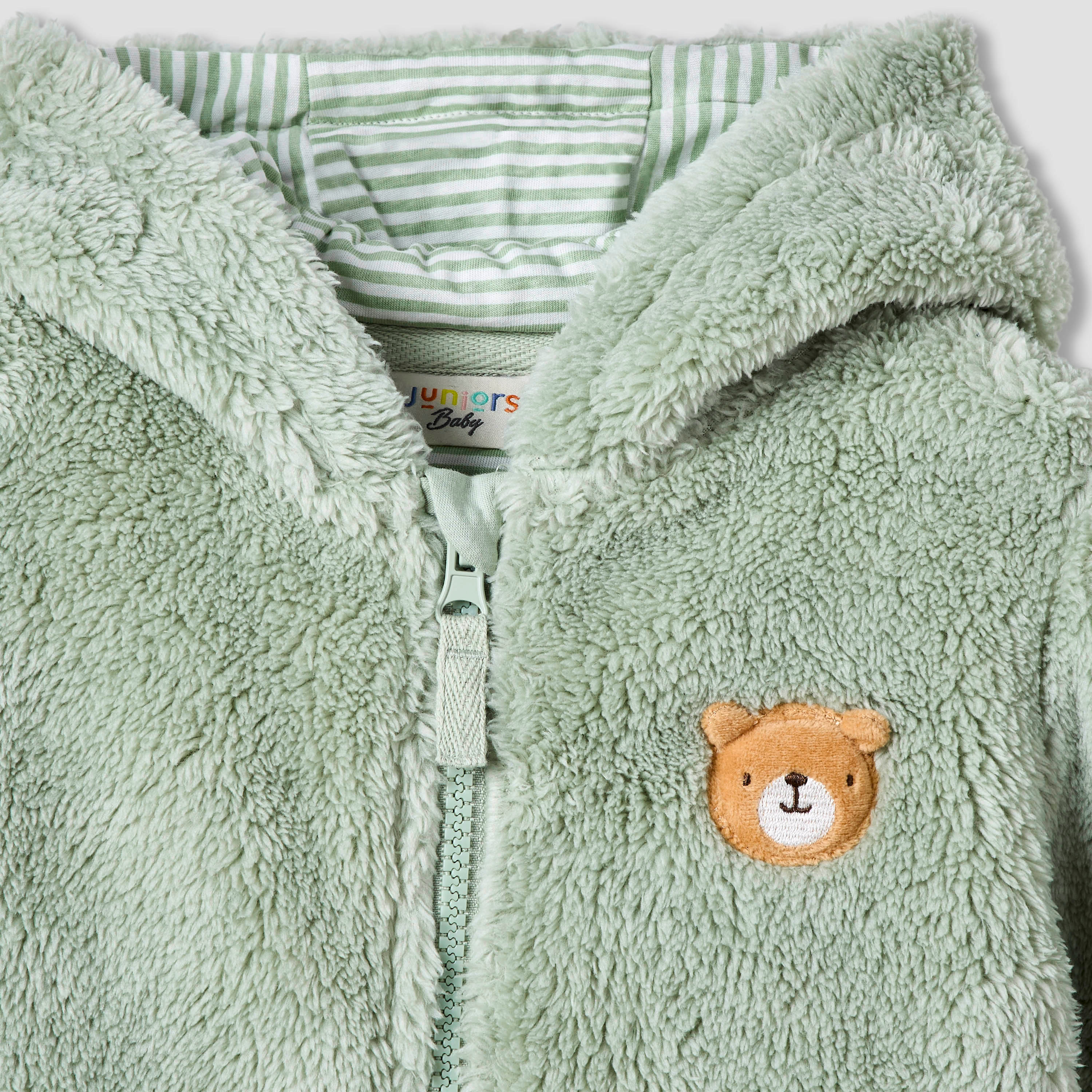 Juniors Bear Applique Zip Through Hoodie with Long Sleeves-baby-boys-clothing-winterwear-jacketsandblazers-image-4