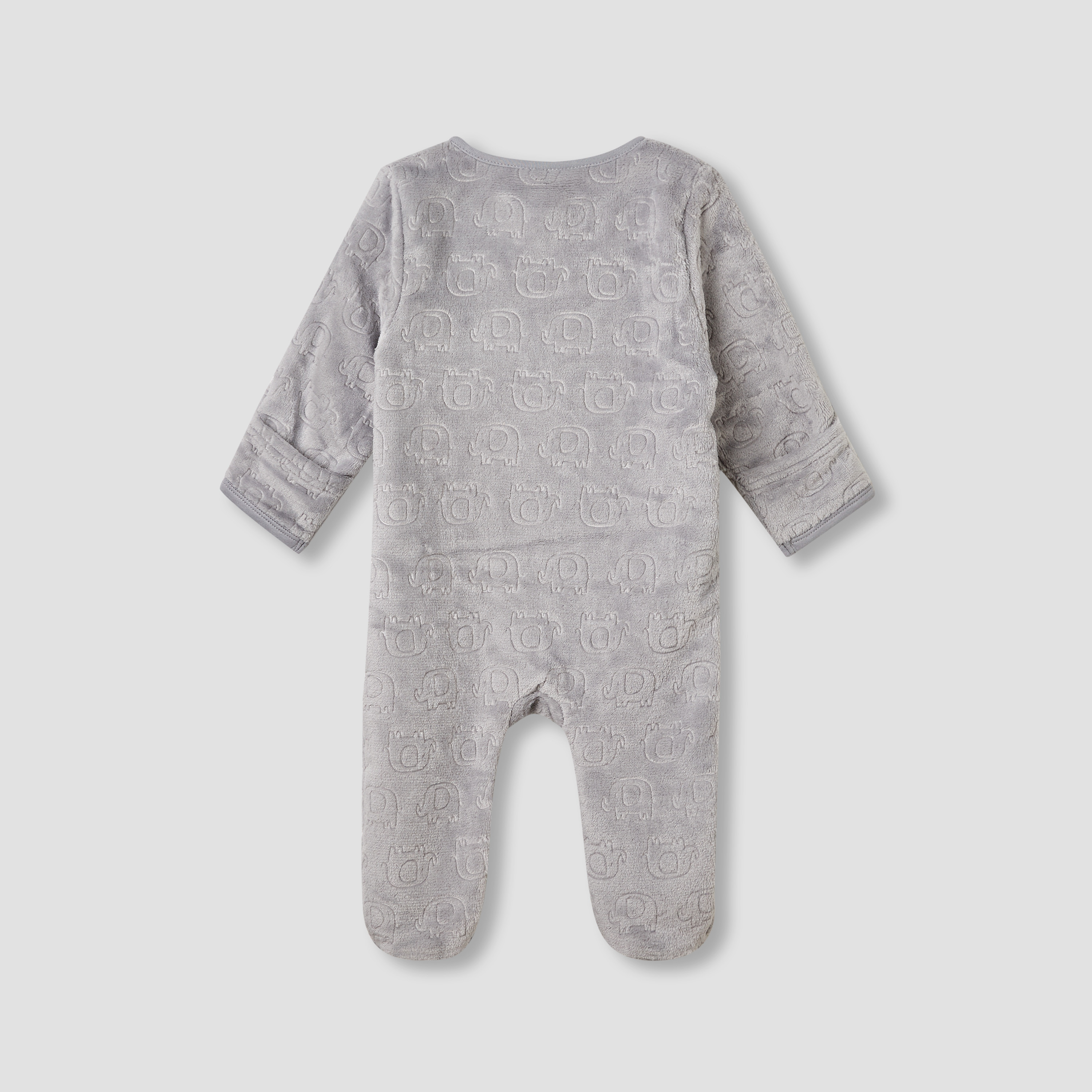 Juniors Dinosaur Embossed Coverall with Long Sleeves-baby-boys-clothing-rompers-image-2