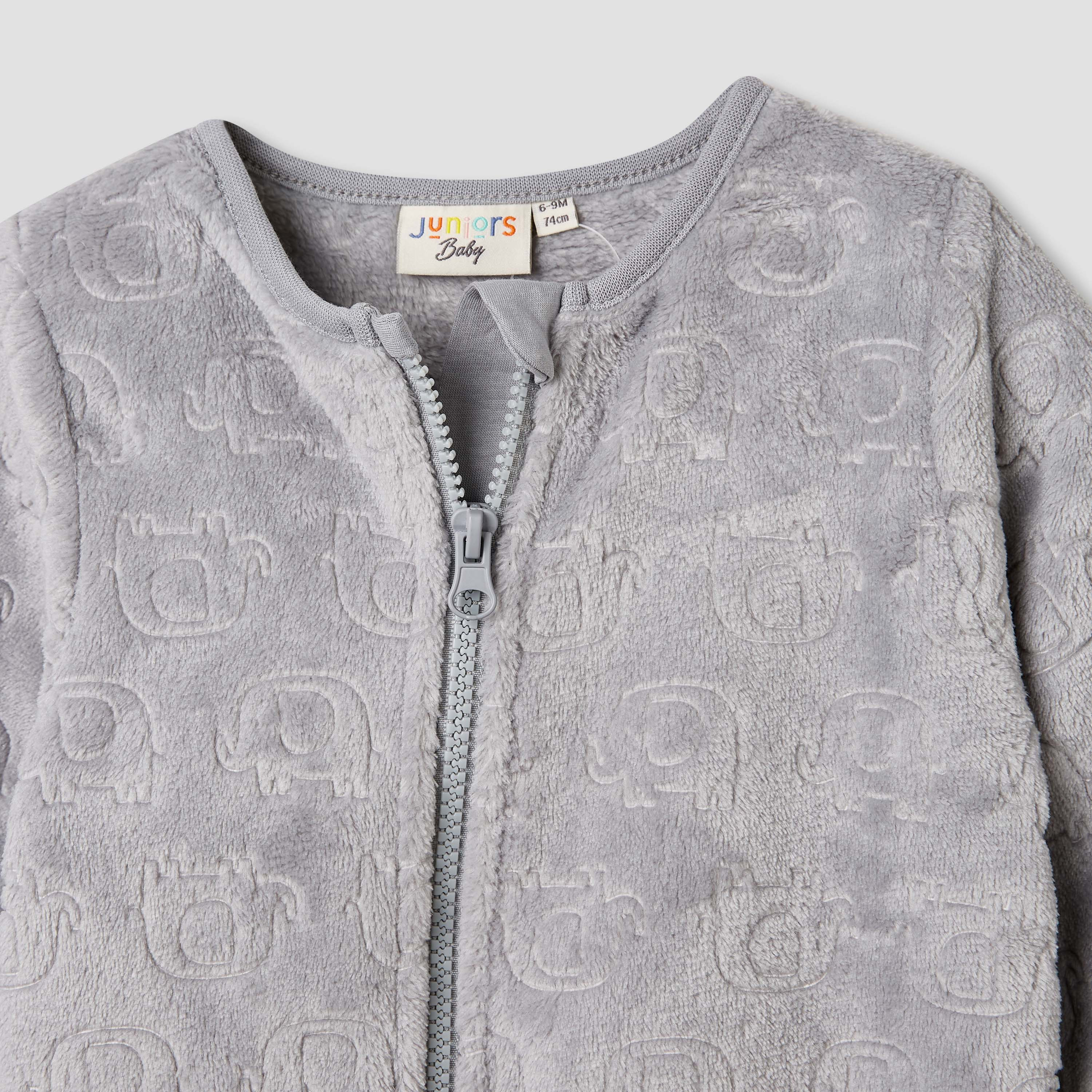 Juniors Dinosaur Embossed Coverall with Long Sleeves-baby-boys-clothing-rompers-image-3