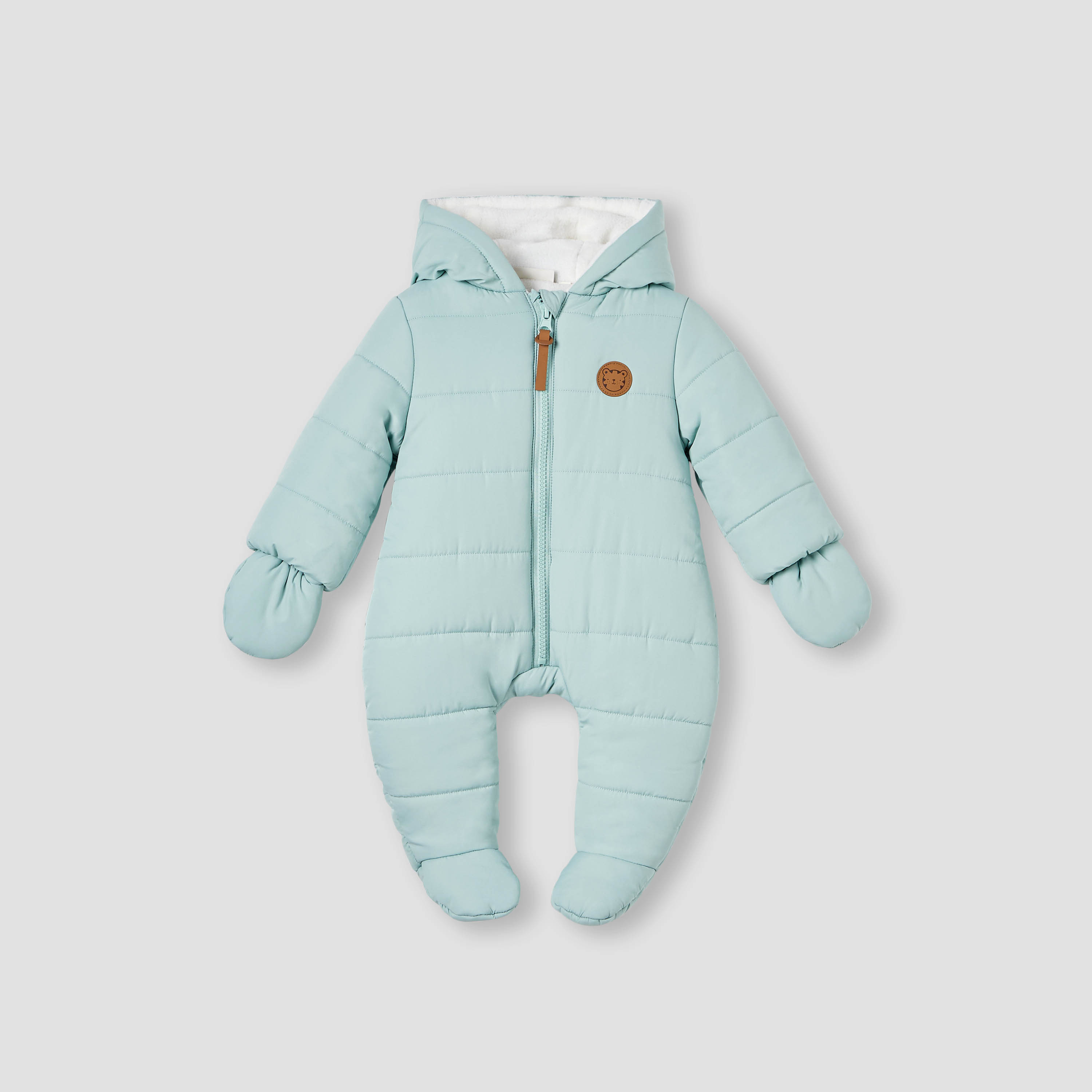 Juniors Quilted Hooded Coverall with Long Sleeves and Zip Closure-baby-boys-clothing-nightwear-sleepsuits-image-1