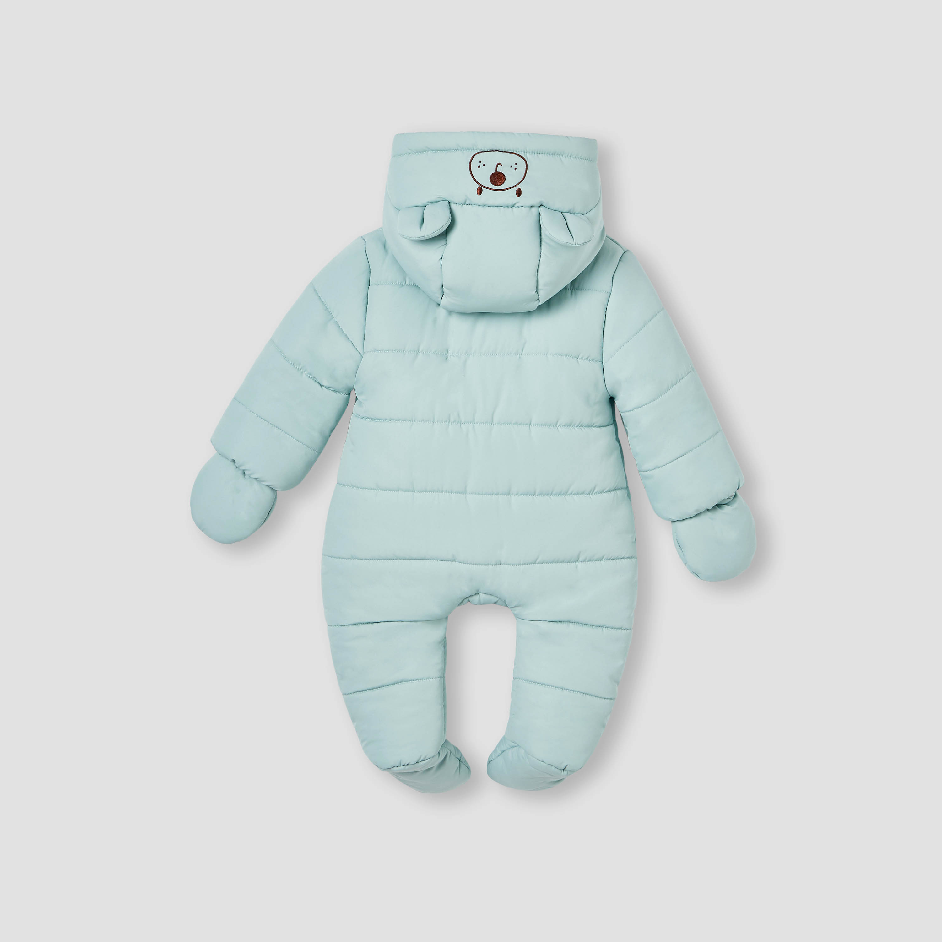Juniors Quilted Hooded Coverall with Long Sleeves and Zip Closure-baby-boys-clothing-nightwear-sleepsuits-image-2