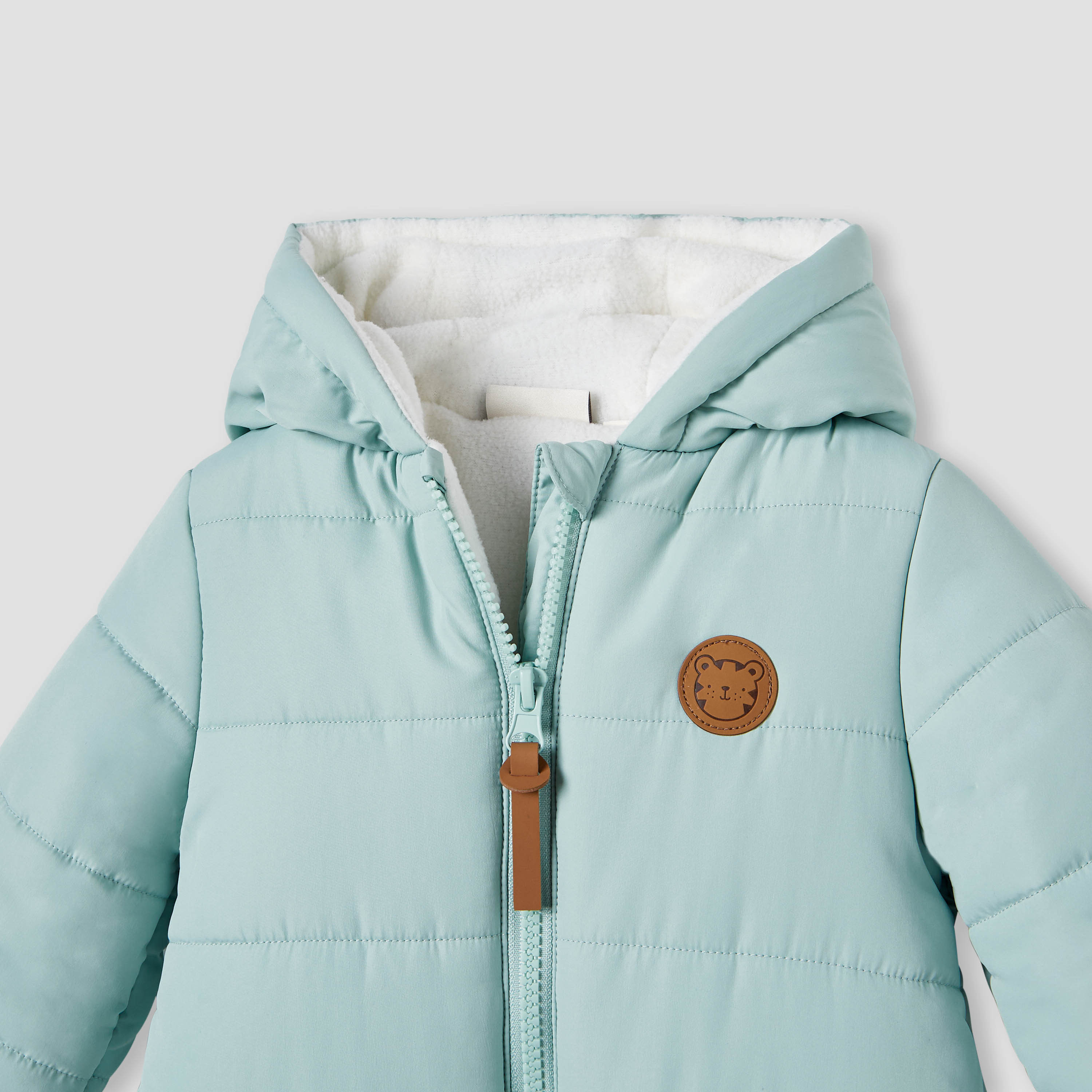 Juniors Quilted Hooded Coverall with Long Sleeves and Zip Closure-baby-boys-clothing-nightwear-sleepsuits-image-4