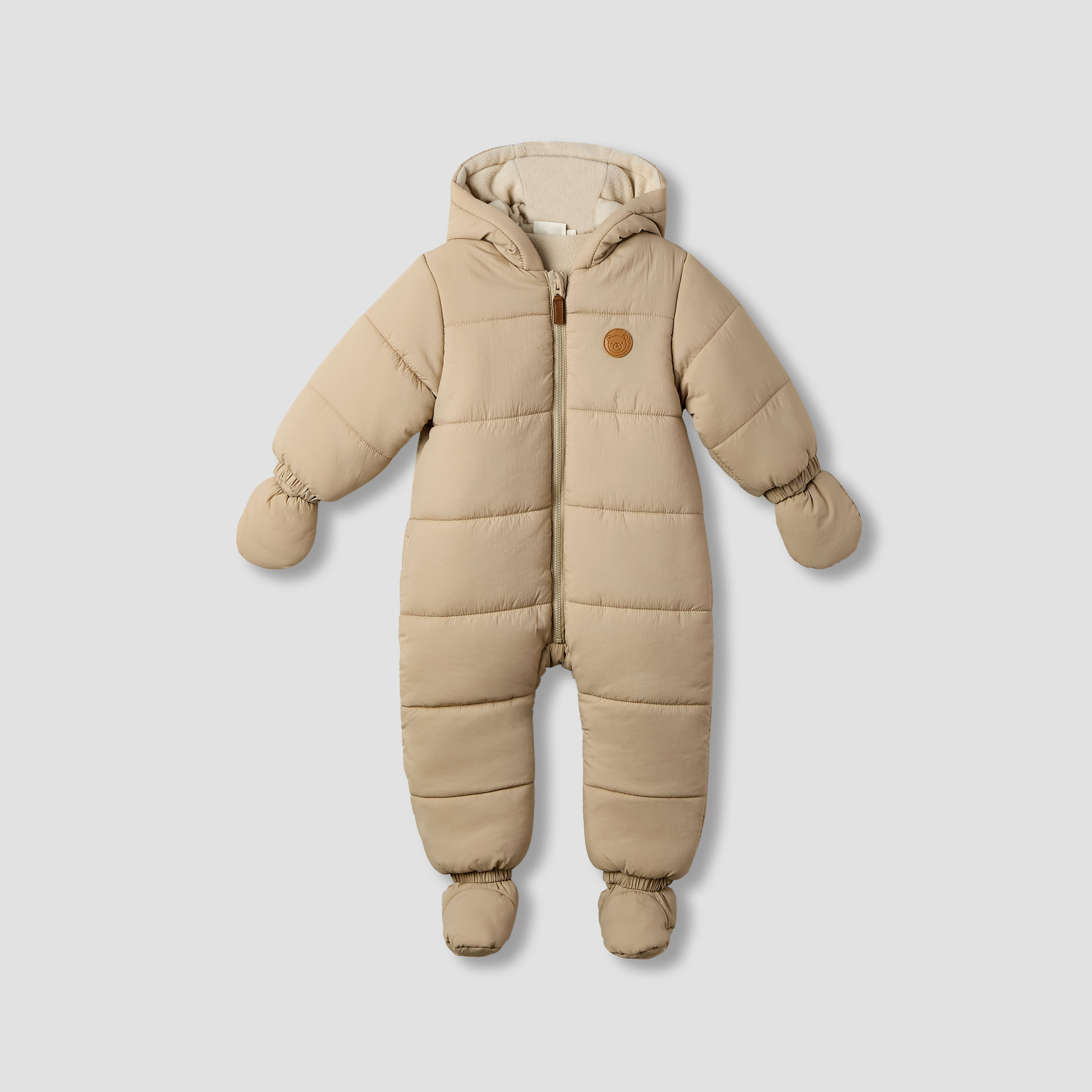 Juniors Quilted Hooded Coverall with Long Sleeves and Zip Closure-baby-boys-clothing-rompers-image-1