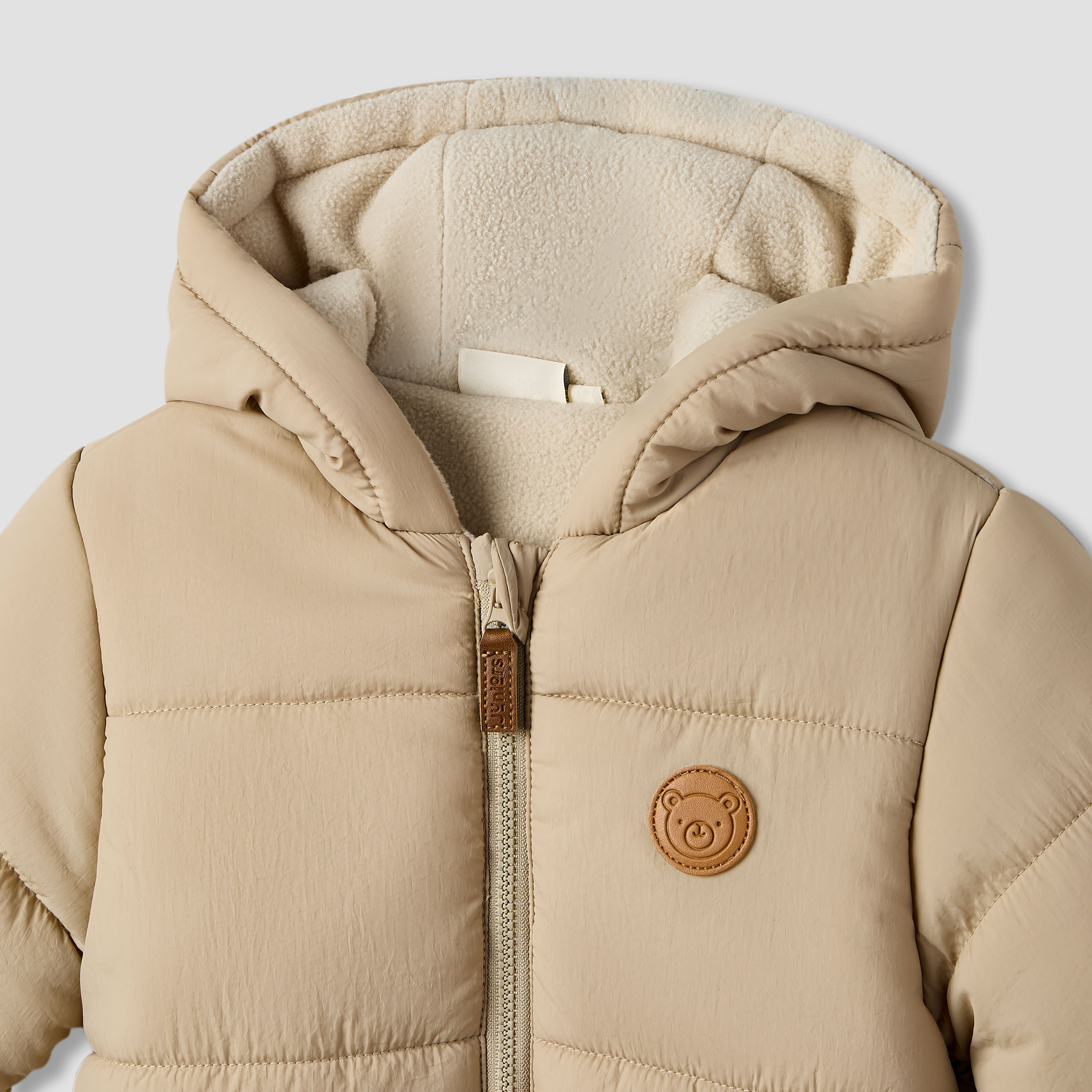 Juniors Quilted Hooded Coverall with Long Sleeves and Zip Closure-baby-boys-clothing-rompers-image-3