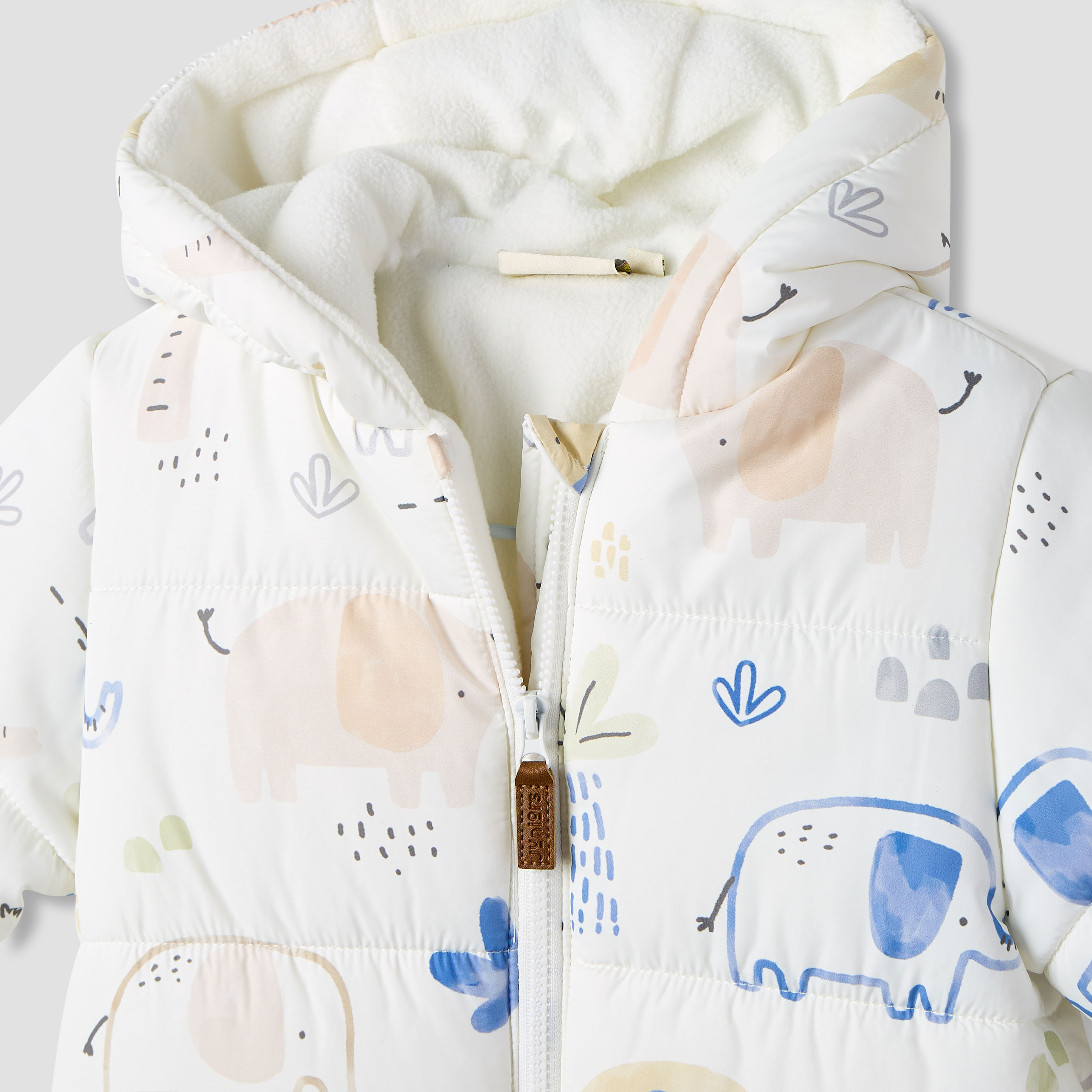 Juniors Hooded Neck Coverall with Zip Closure - Polyester - Long Sleeves-baby-boys-clothing-winterwear-sleepsuits-image-3