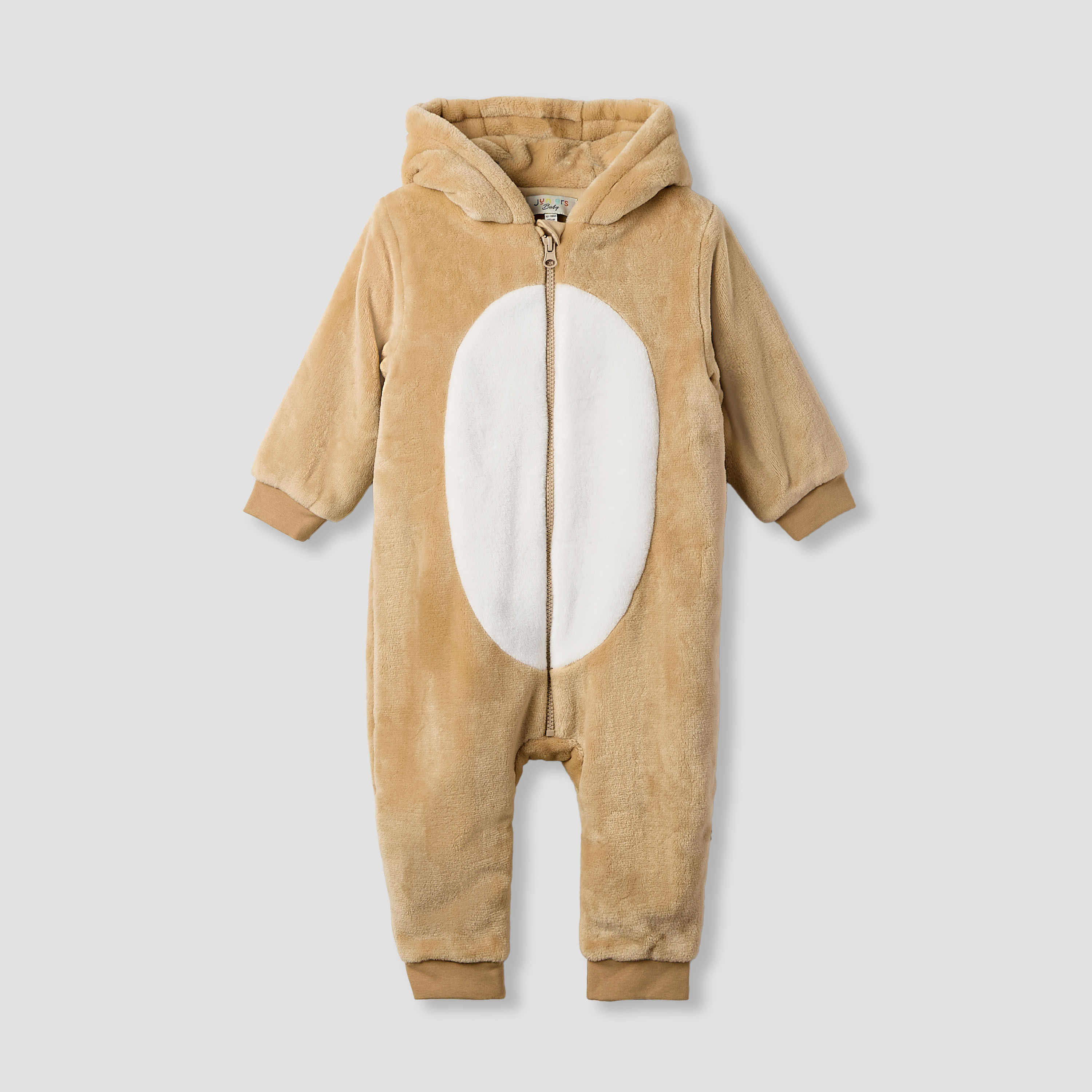Juniors Hooded Neck Coverall with Zip Closure - Polyester - Long Sleeves-baby-boys-clothing-nightwear-sleepsuits-image-1