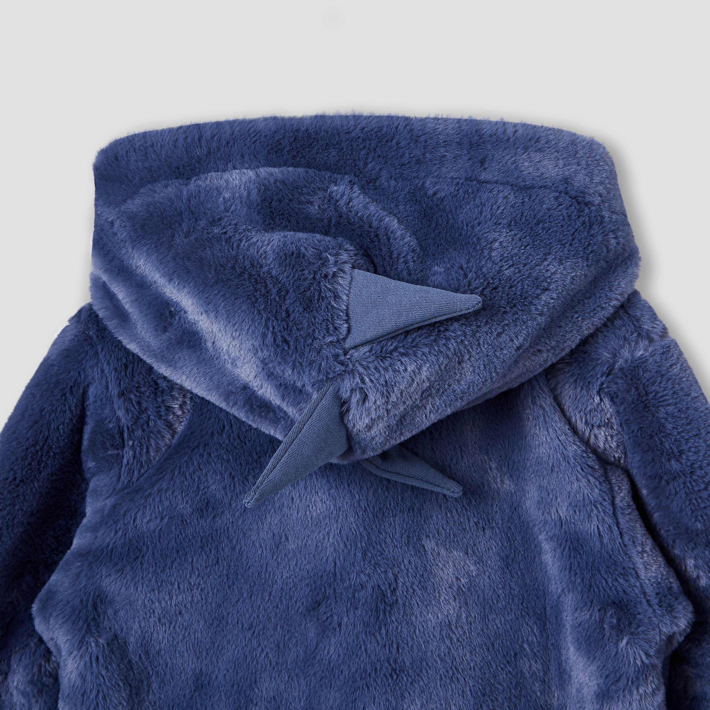 Juniors Applique Detail Hooded Coverall with Long Sleeves and Zip Closure-baby-boys-clothing-nightwear-sleepsuits-image-5