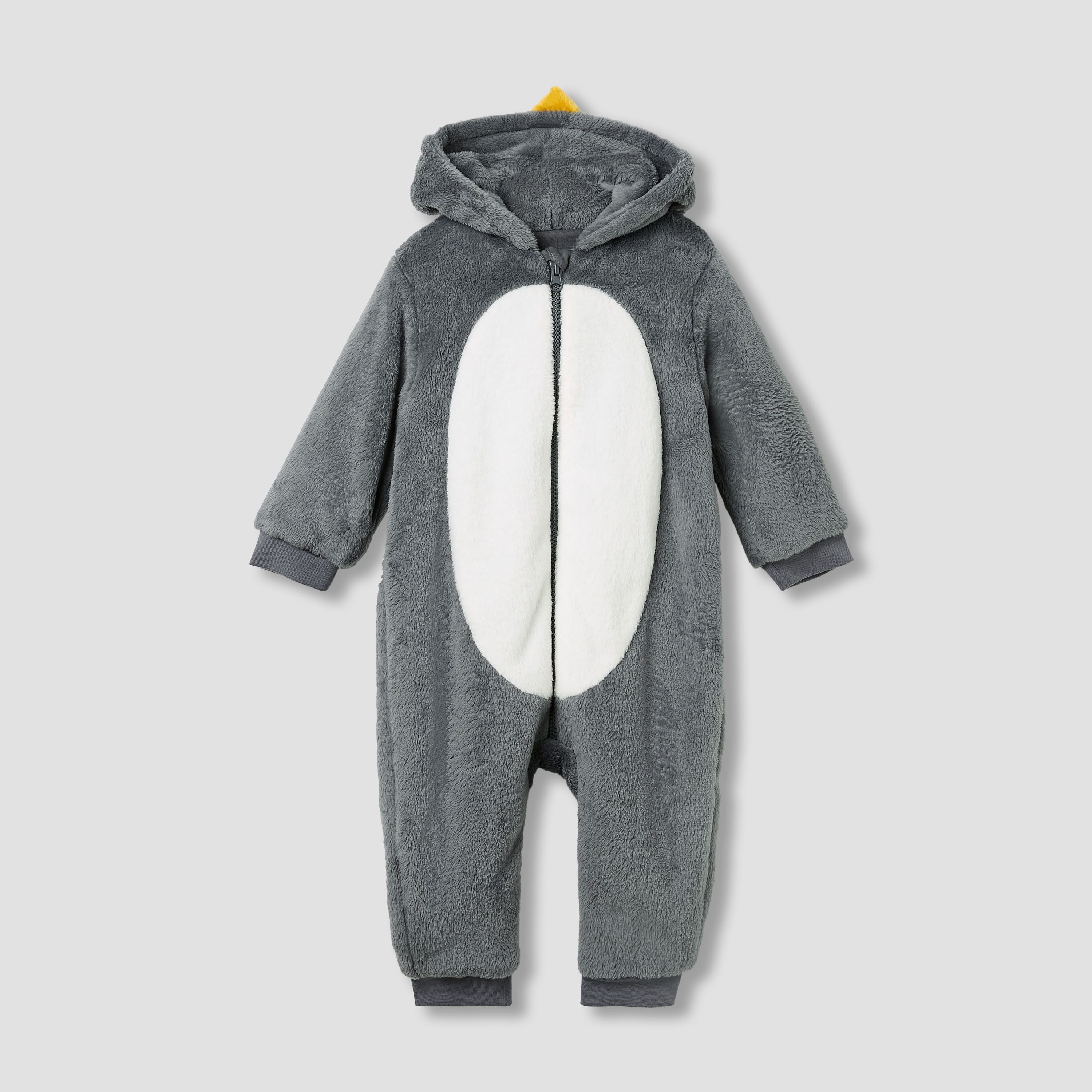 أفرول بقبعة وسحاب إغلاق وتفاصلي بطريق من جونيورز-baby-boys-clothing-nightwear-sleepsuits-image-1