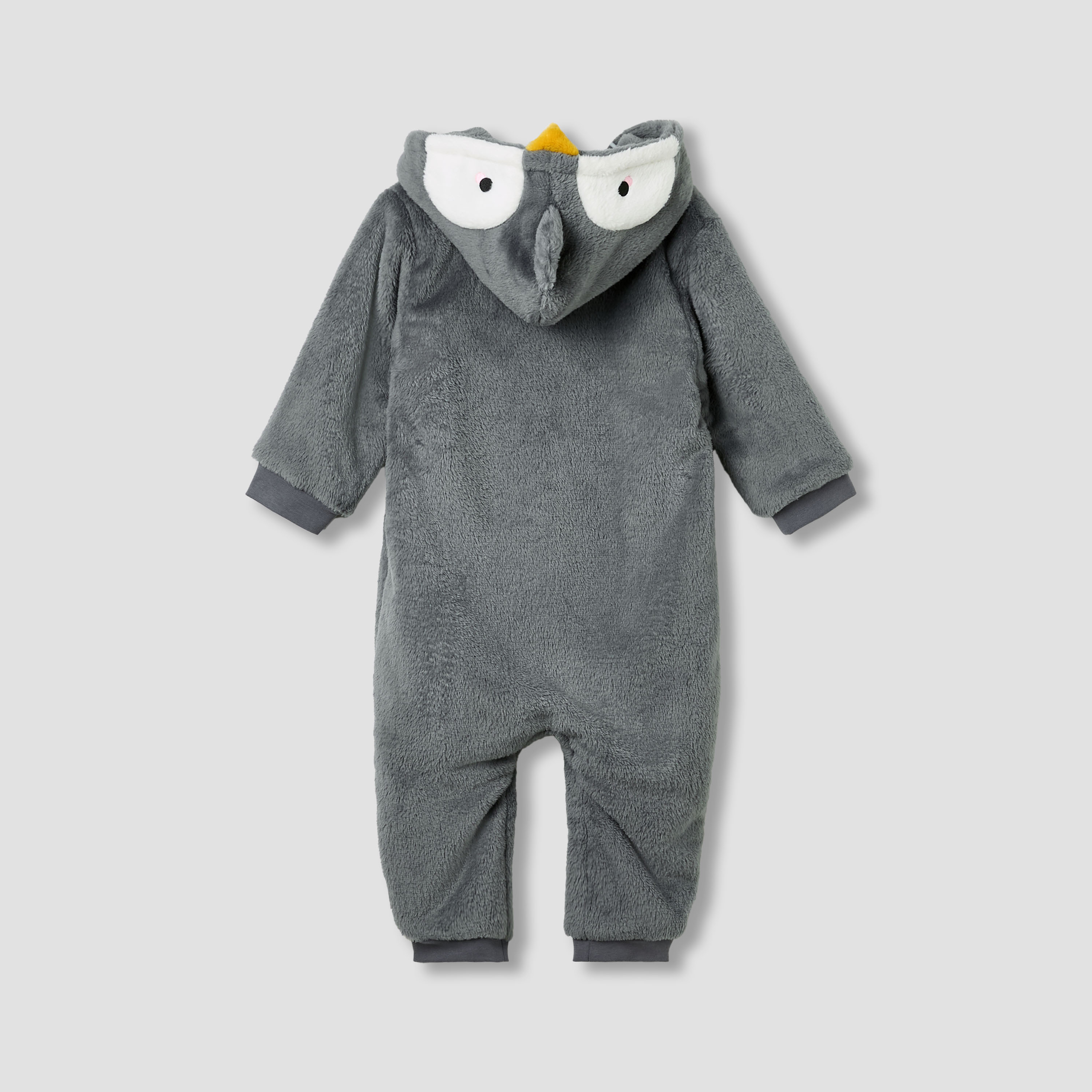Juniors Penguin Detail Coverall with Hood and Zip Closure-baby-boys-clothing-nightwear-sleepsuits-image-2