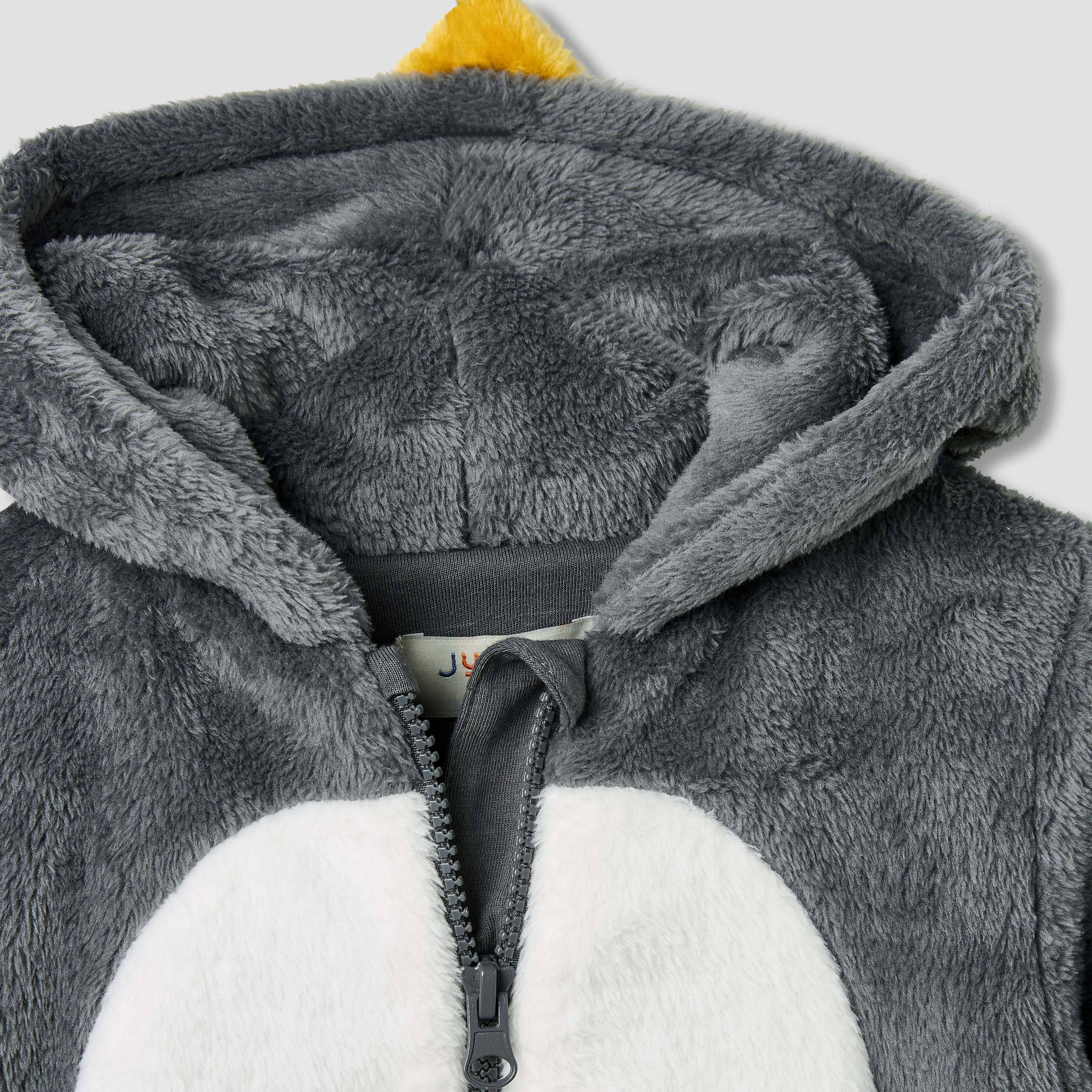 Juniors Penguin Detail Coverall with Hood and Zip Closure-baby-boys-clothing-nightwear-sleepsuits-image-3