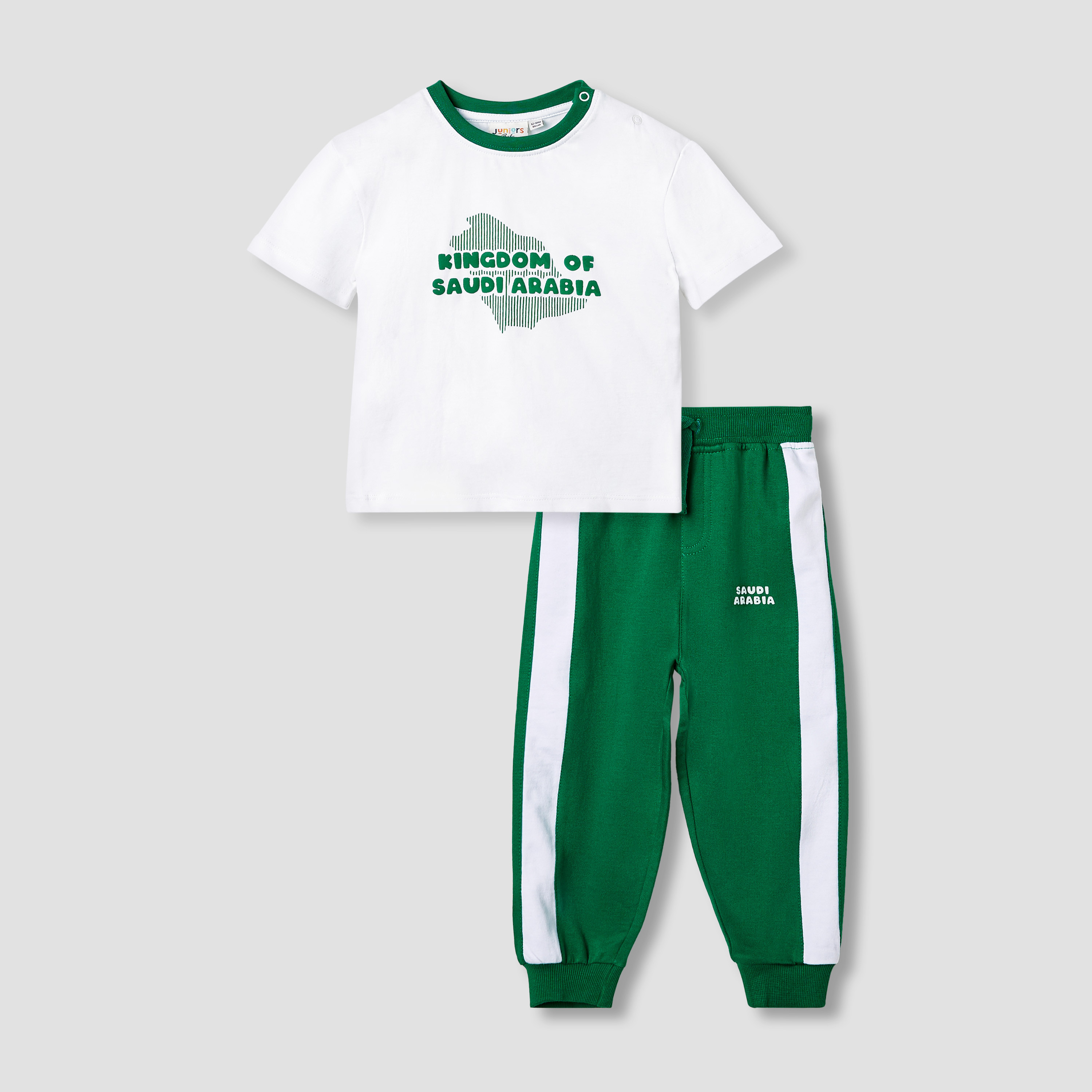 Juniors KSA National Day Print T-shirt and Joggers Set-baby-boys-clothing-setsandcoords-image-1