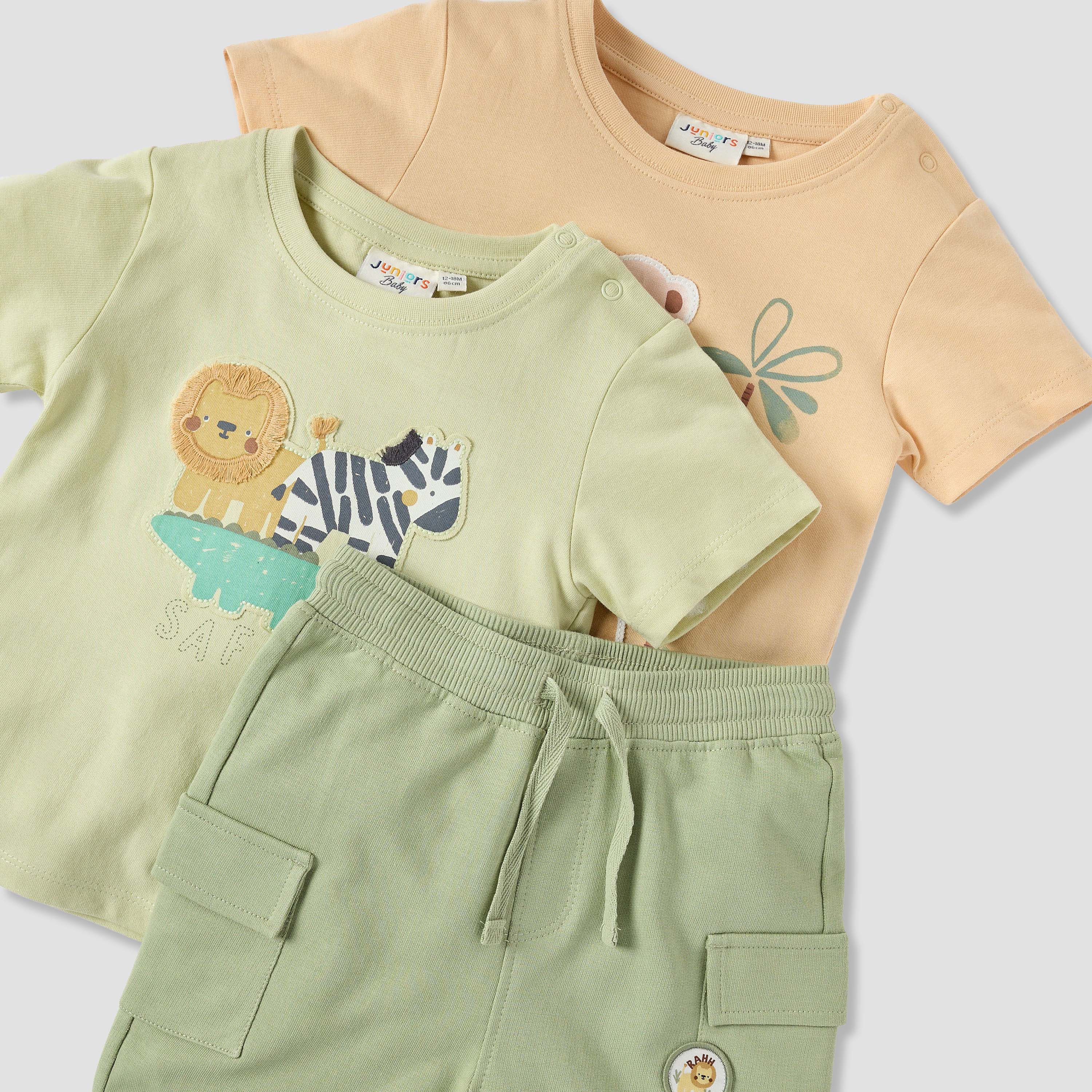 Juniors 3-Piece Applique Detail T-shirt and Shorts Set-baby-boys-clothing-setsandcoords-image-5