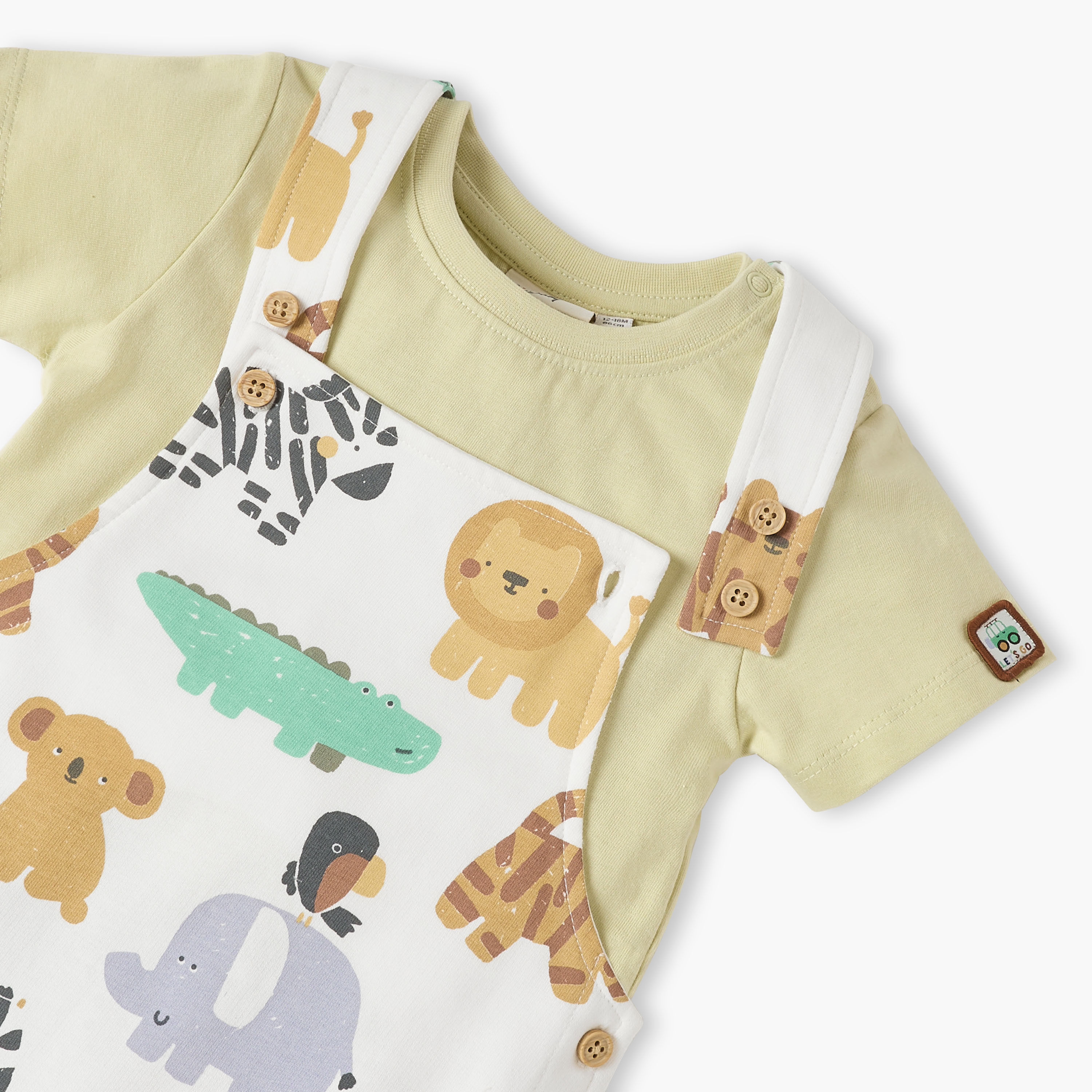 Juniors Animal Print Dungaree and T-shirt Set-baby-boys-clothing-setsandcoords-image-4