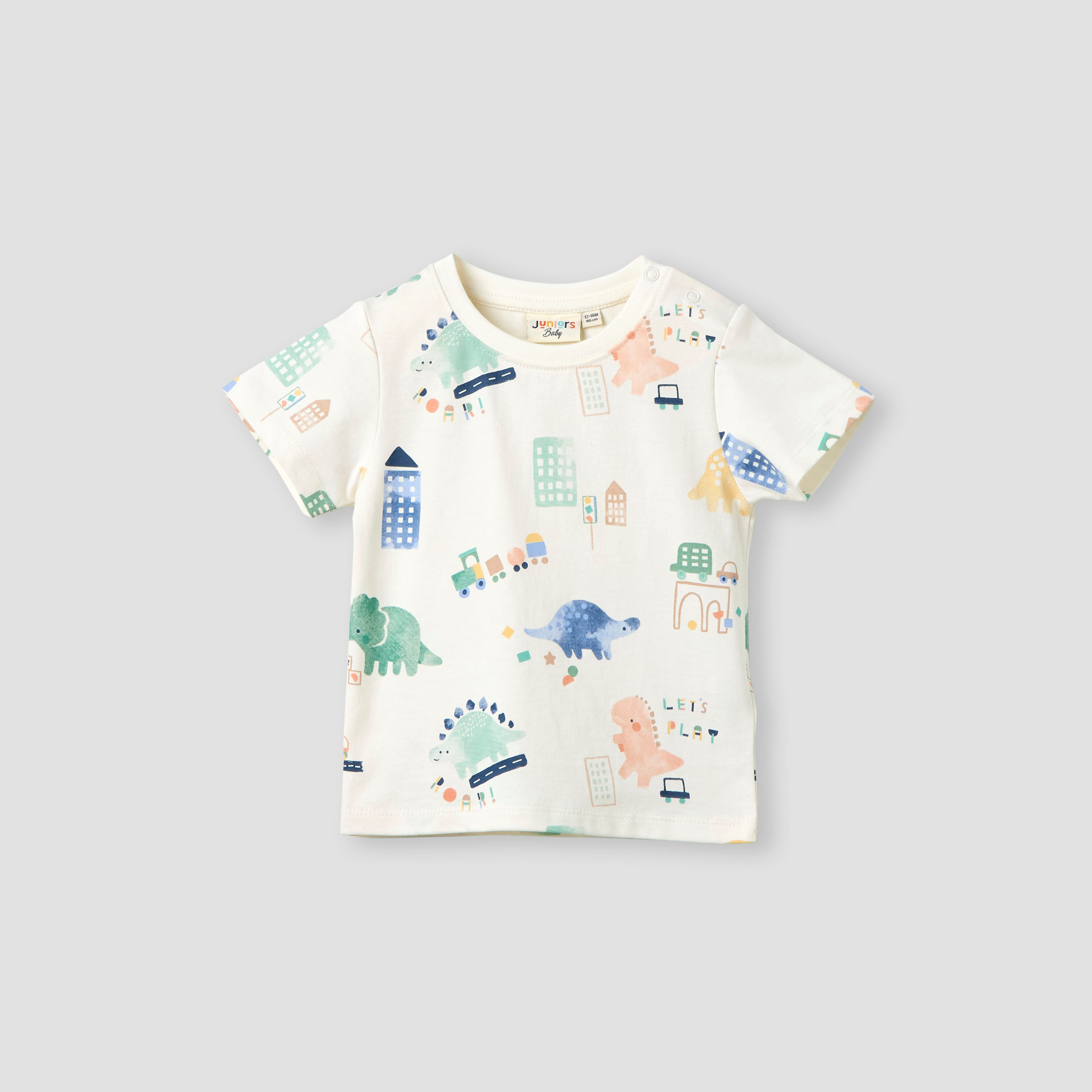طقم شورت وتيشيرت 3 قطع بطبعات ديناصور من جونيورز-baby-boys-clothing-setsandcoords-image-3