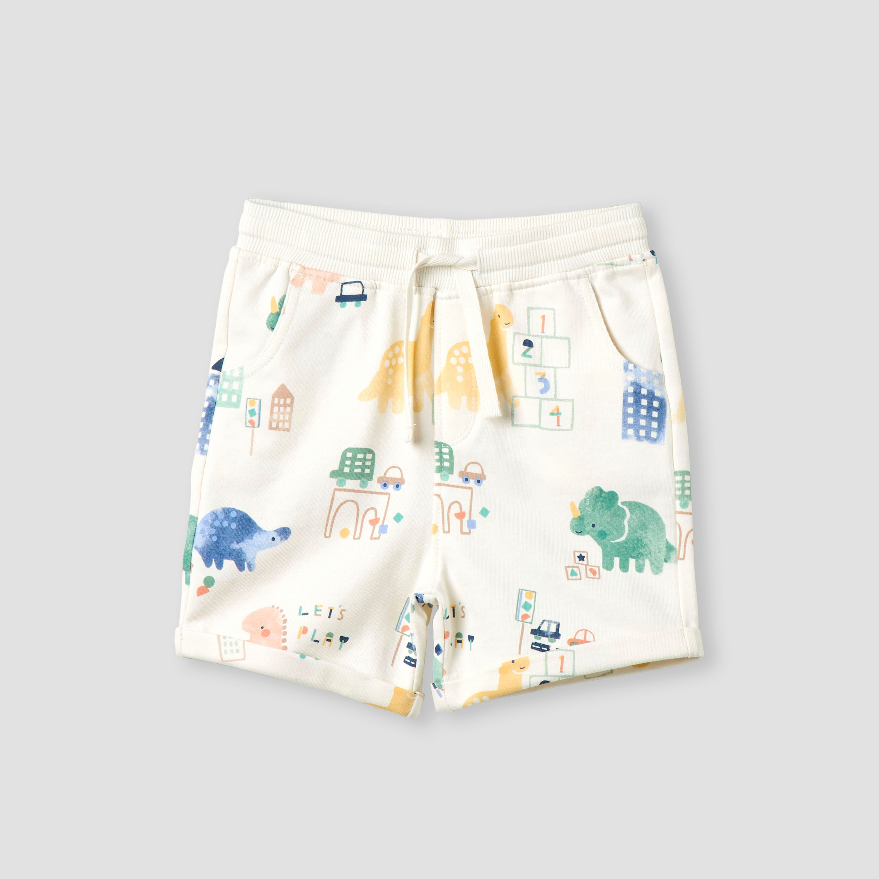 طقم شورت وتيشيرت 3 قطع بطبعات ديناصور من جونيورز-baby-boys-clothing-setsandcoords-image-4