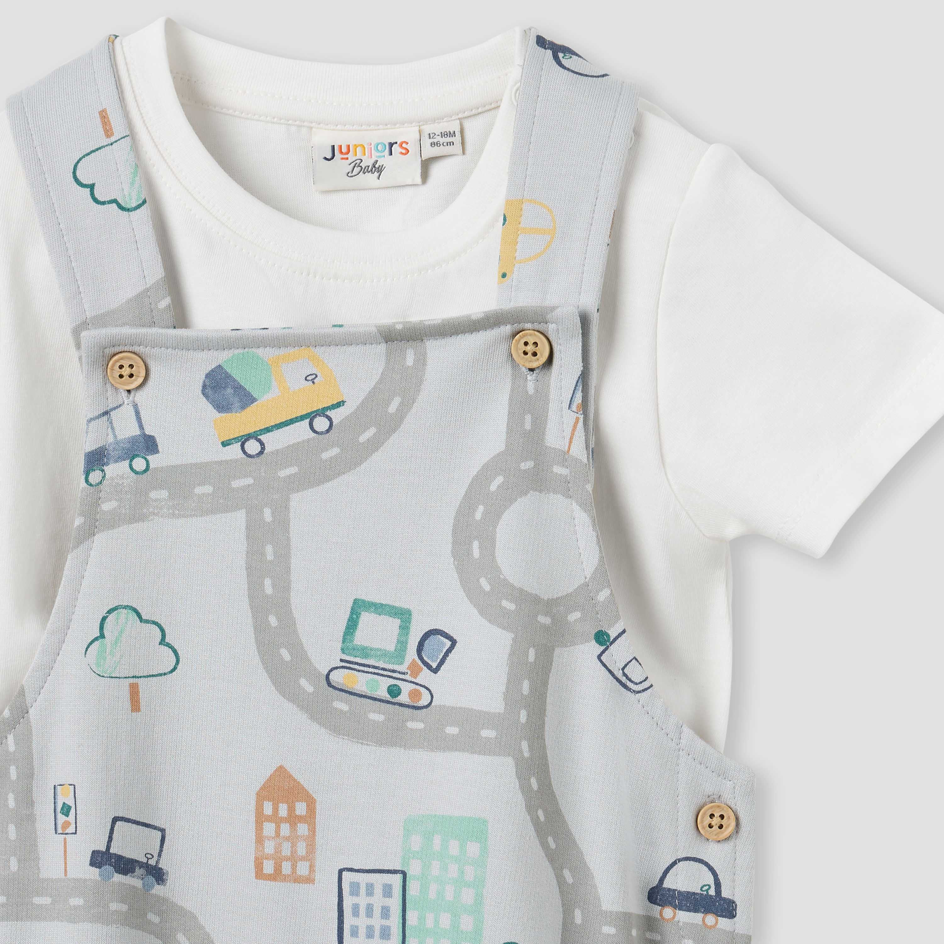 طقم دنغري وتيشيرت بطبعات من جونيورز-baby-boys-clothing-setsandcoords-image-4
