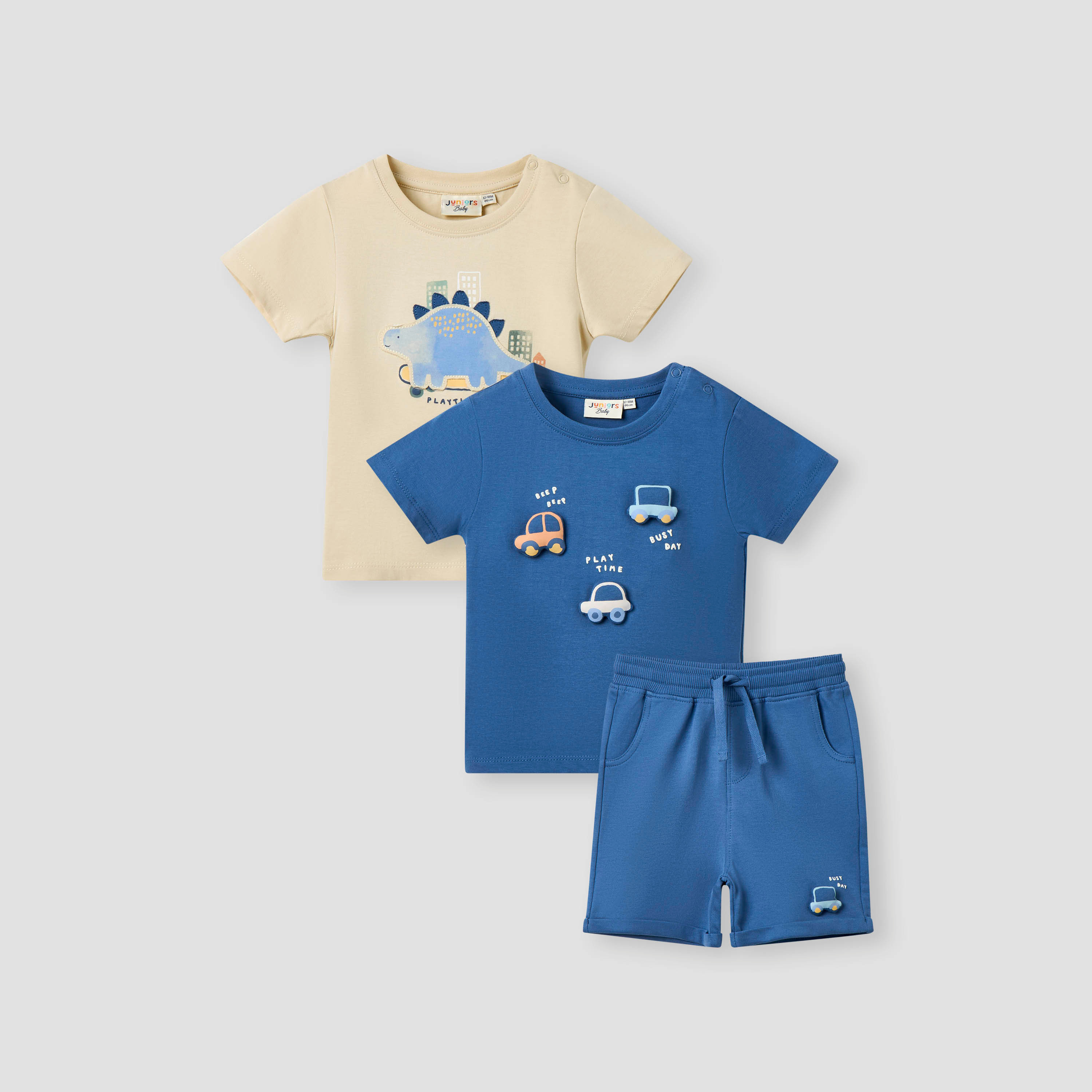 طقم شورت وتيشيرت 3 قطع متنوعة من جونيورز-baby-boys-clothing-setsandcoords-image-1