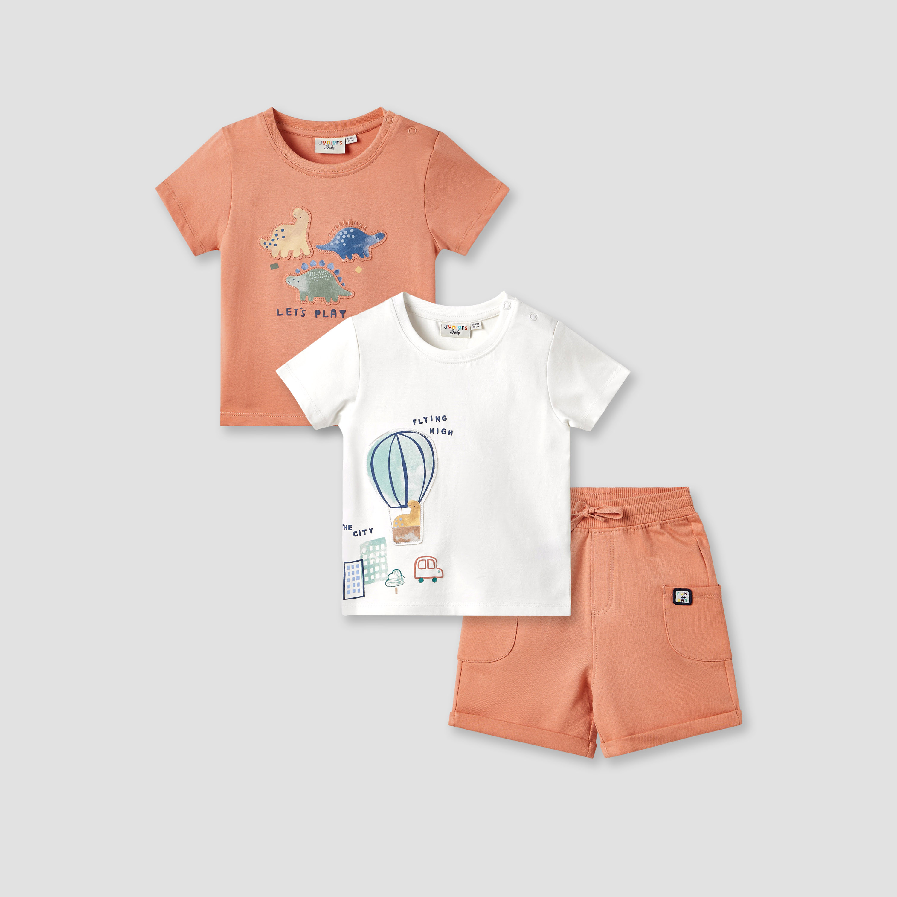 Juniors 3-Piece Printed T-shirt and Shorts Set-baby-boys-clothing-setsandcoords-image-1