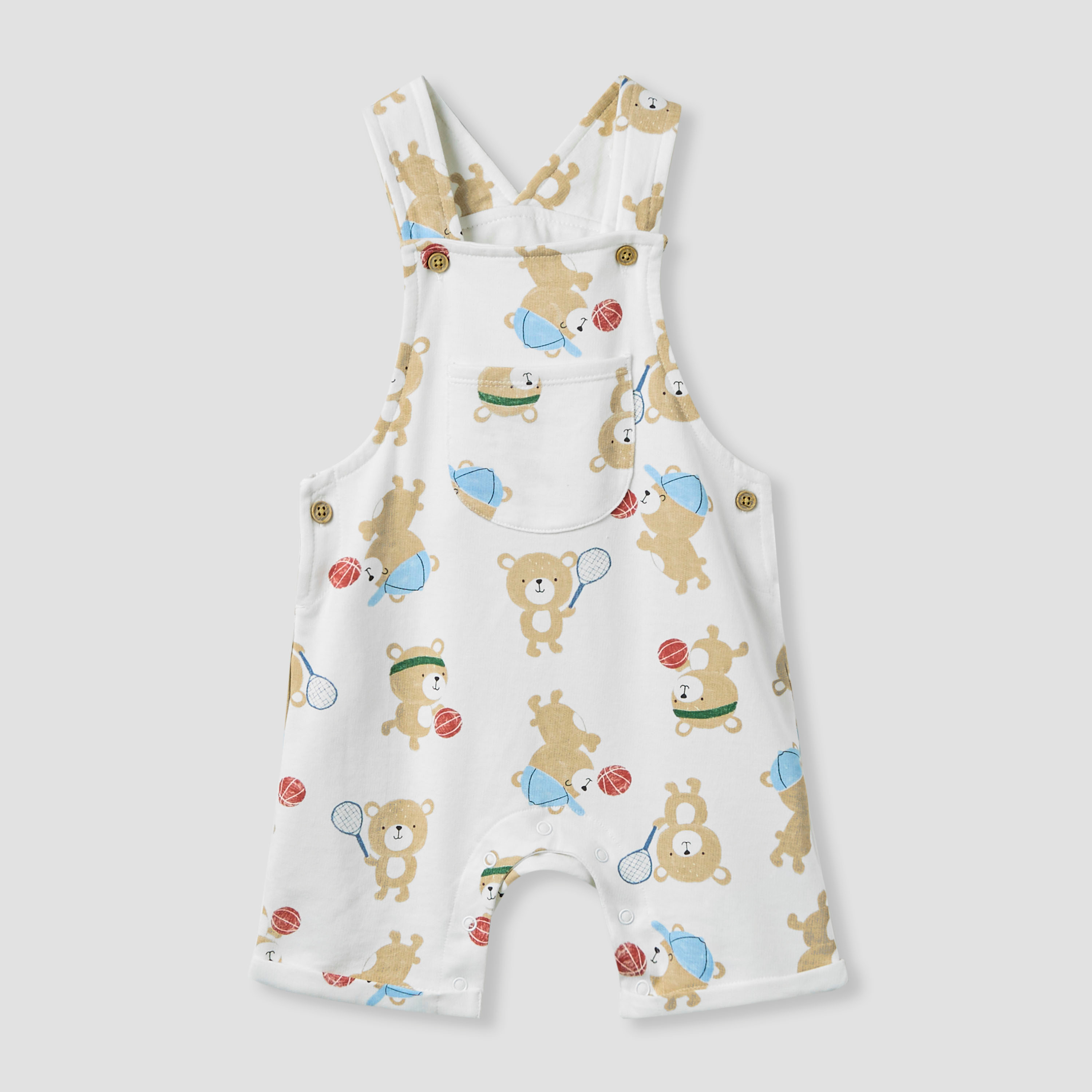 Juniors Bear Print Dungaree and T-shirt Set-baby-boys-clothing-setsandcoords-image-2