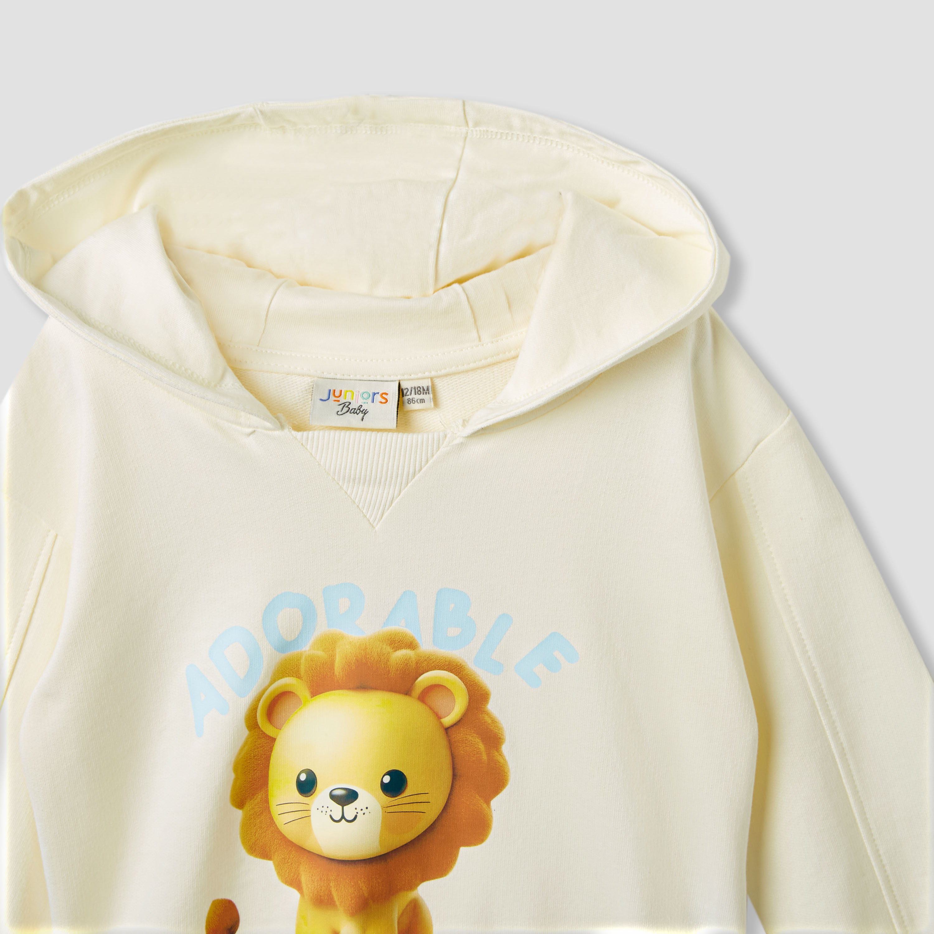 Juniors Lion Print Hoodie and Joggers Set-baby-boys-clothing-winterwear-setsandcoords-image-4